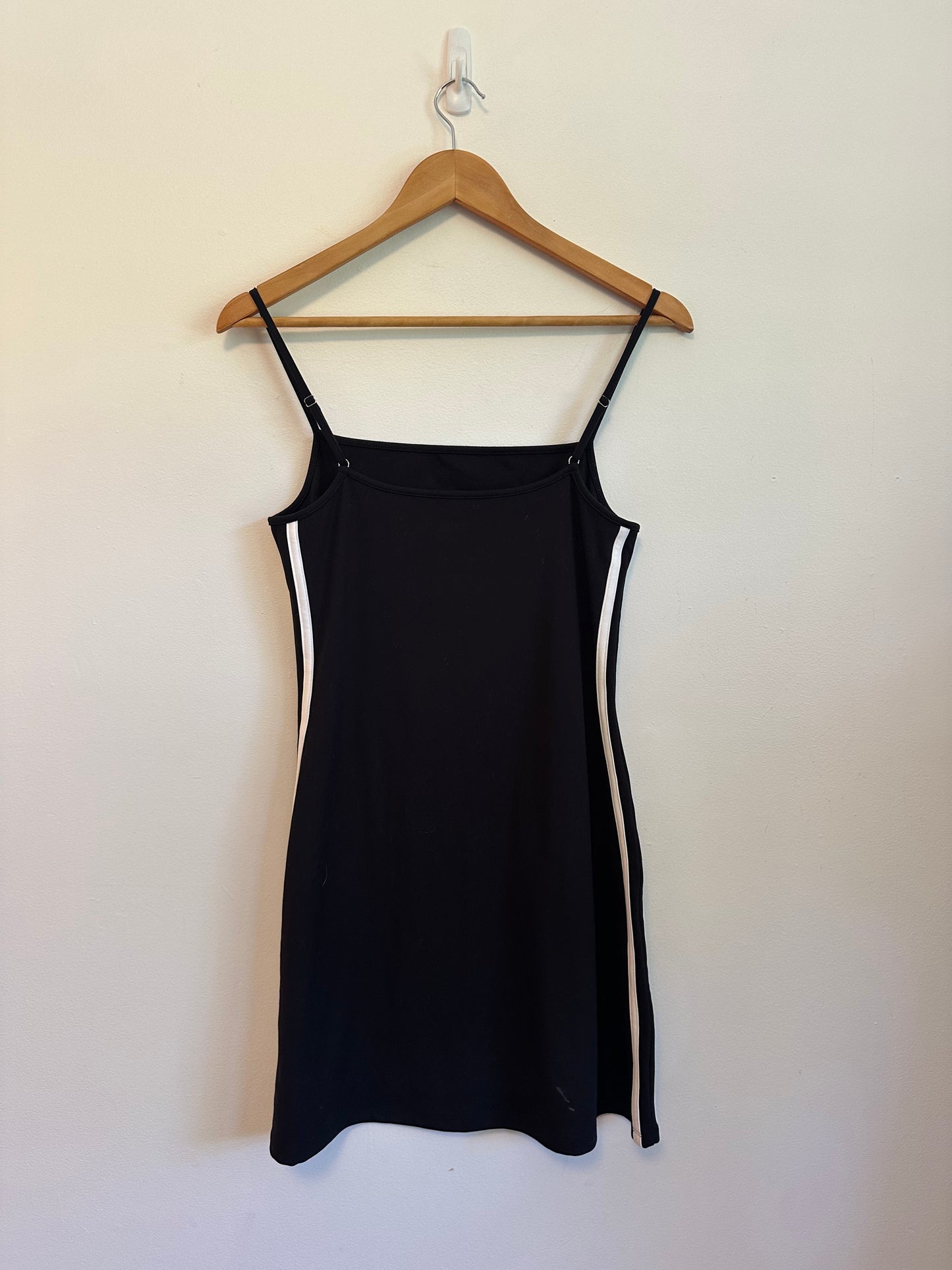Wild Fable Butterbliss Black Mini Dress with White Stripes | Size Medium