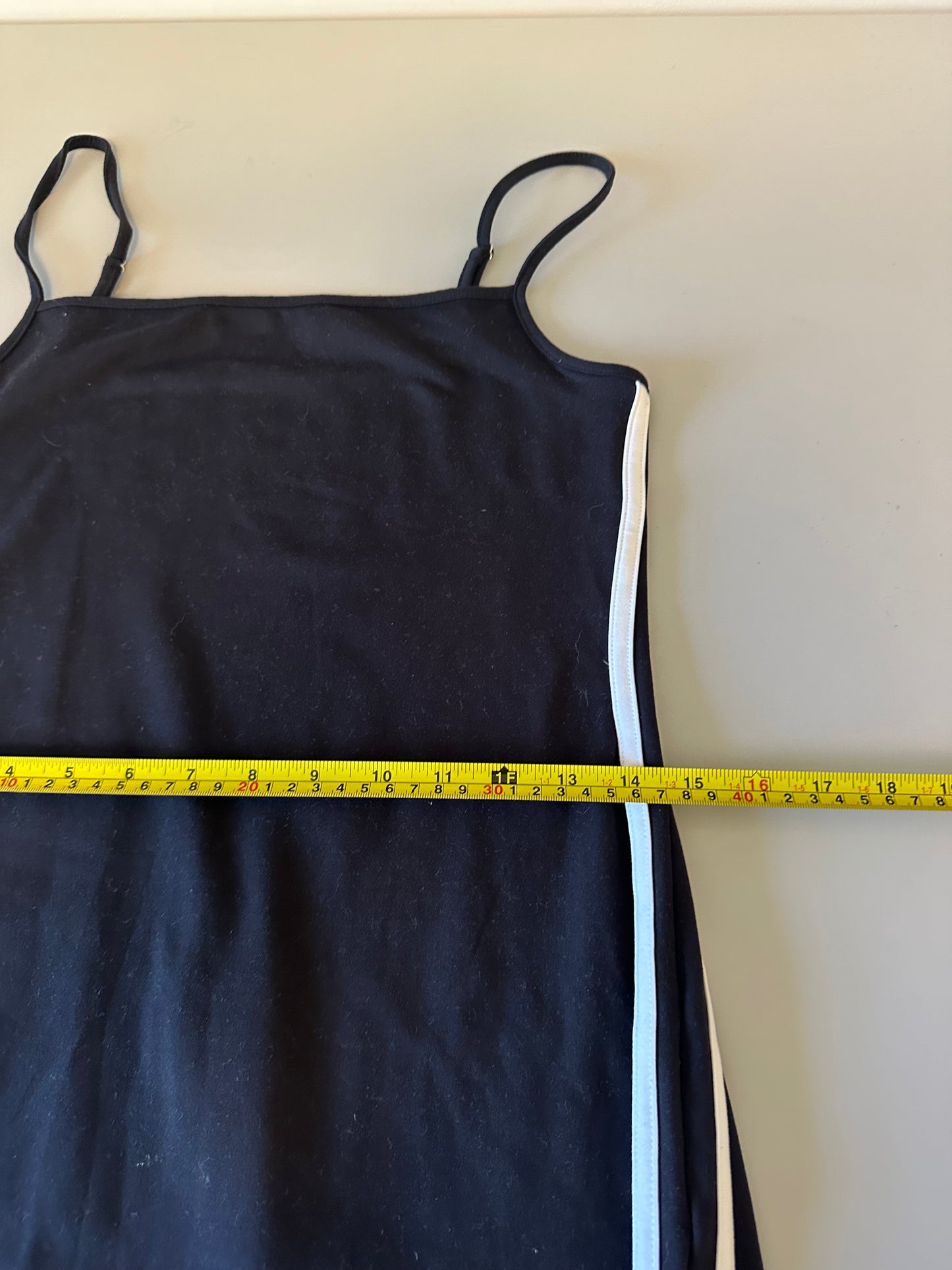 Wild Fable Butterbliss Black Mini Dress with White Stripes | Size Medium