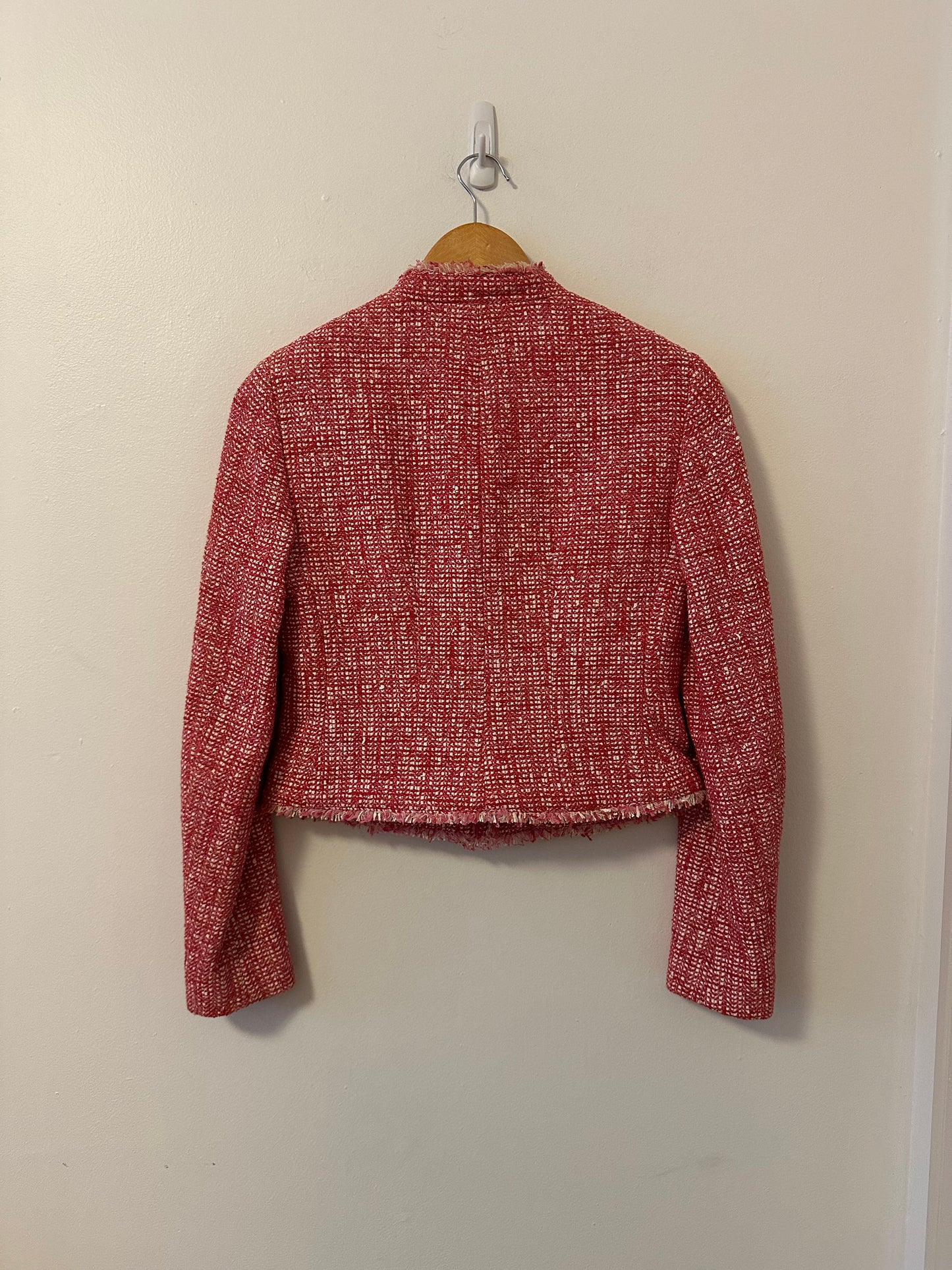 Worth Pink Tweed Button Front Jacket | Size 0