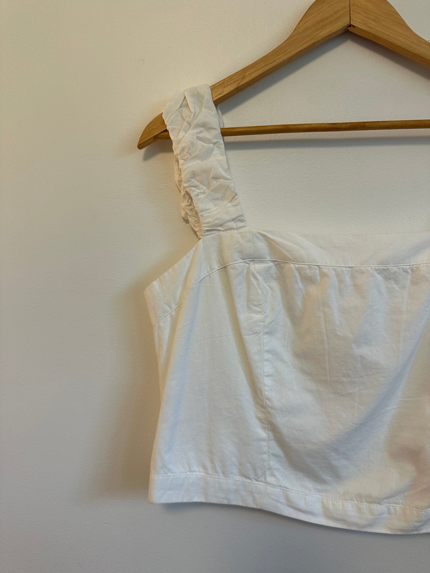 NWT Free People Ashley Seamed Cotton Tank Top in White | Size XL