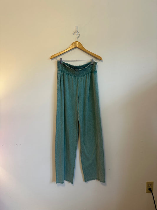 NWT Hello Nite Sea Moss Green Cotton Summer Pants | Size Large