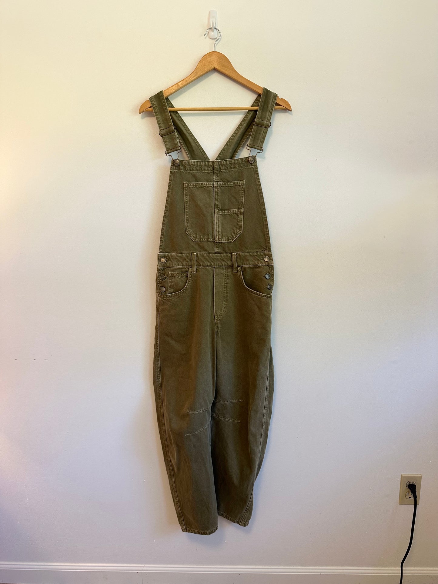 We The Free Good Luck Barrel Overalls in Weeping Willow | Size Small