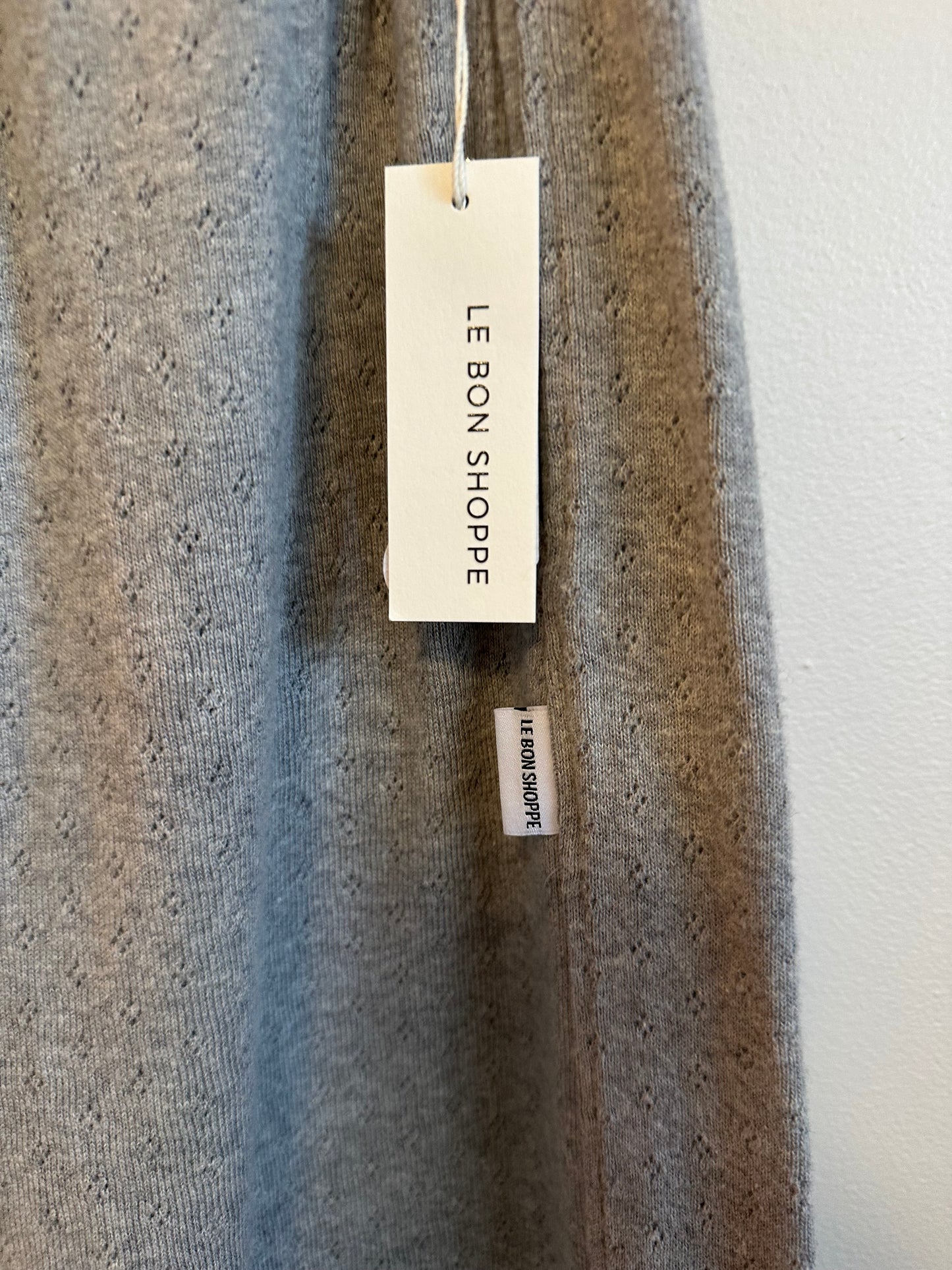 Le Bon Shoppe Pointelle Balloon Pants in Melange Gray | Size Large