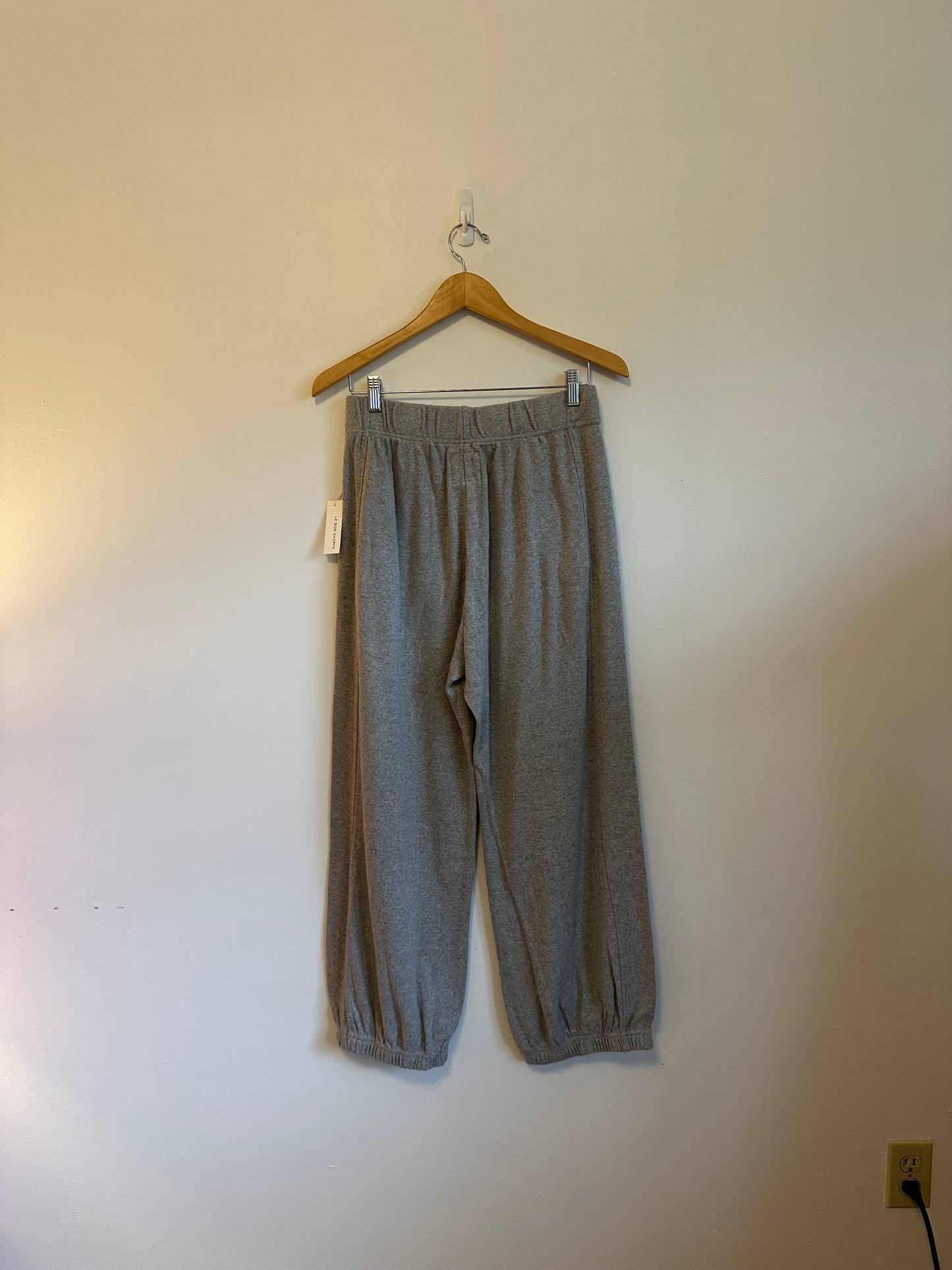 Le Bon Shoppe Pointelle Balloon Pants in Melange Gray | Size Large