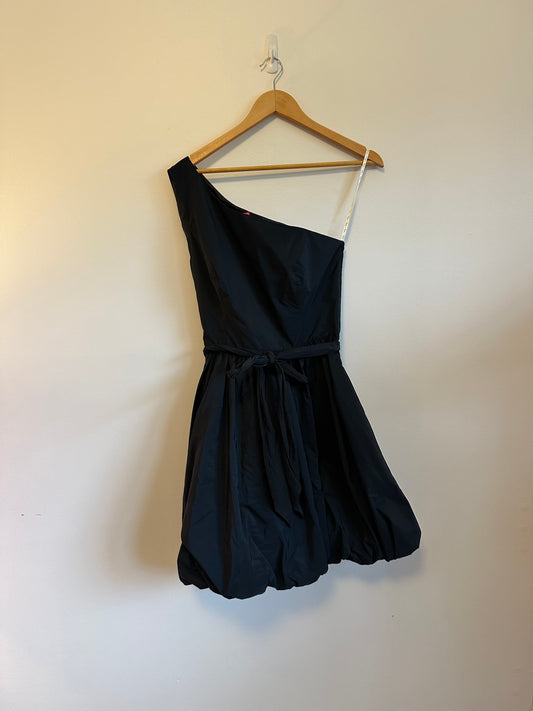 NWT Lilly Pulitzer Sondralee One Shoulder Dress in Black Satin | Size 6