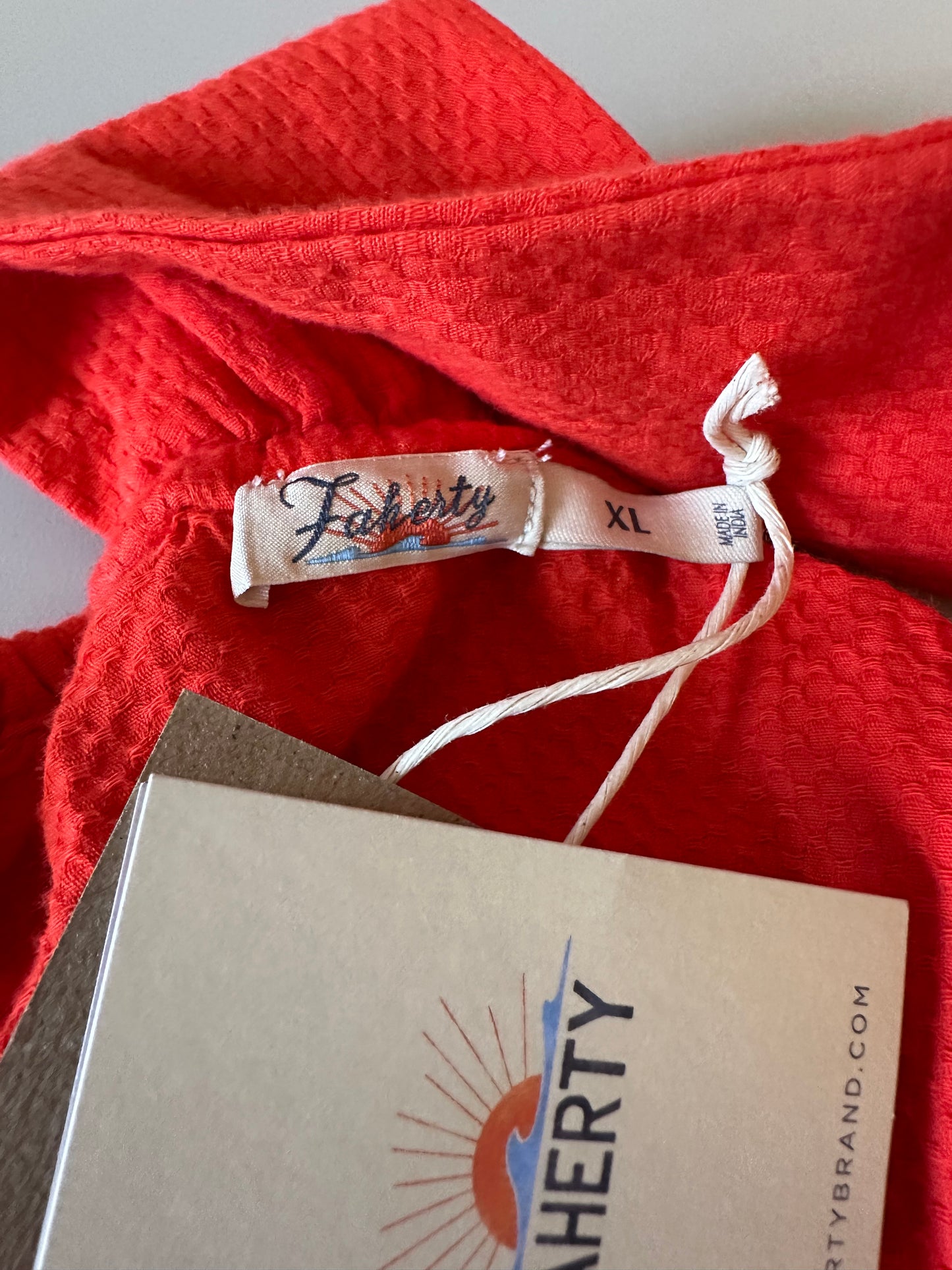 NWT Faherty Bay Twist Top in Poppy Red | Size XL