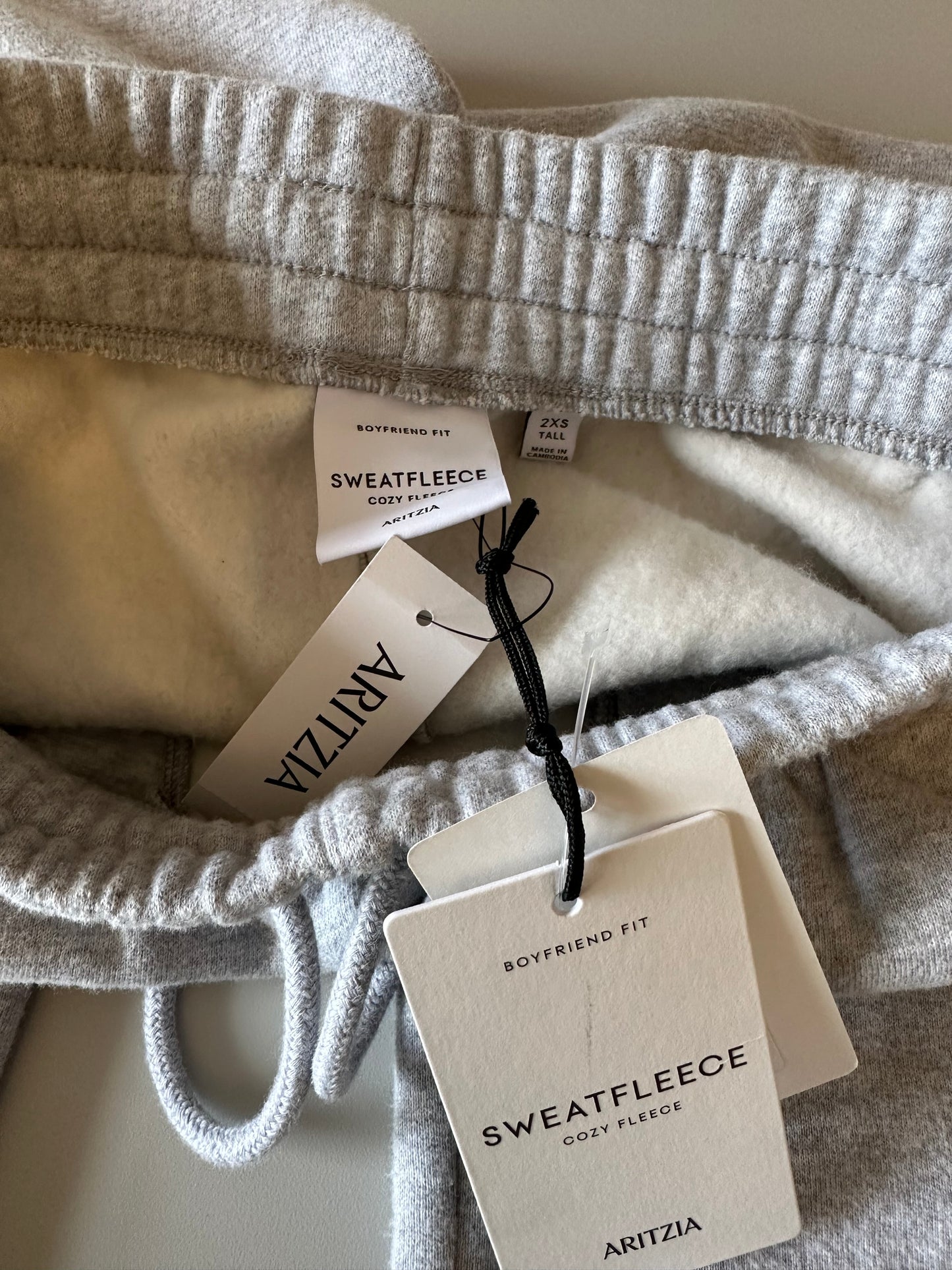 NWT Aritzia Sweatfleece Boyfriend Wide Sweatpant in Gray | Size 2XS Tall