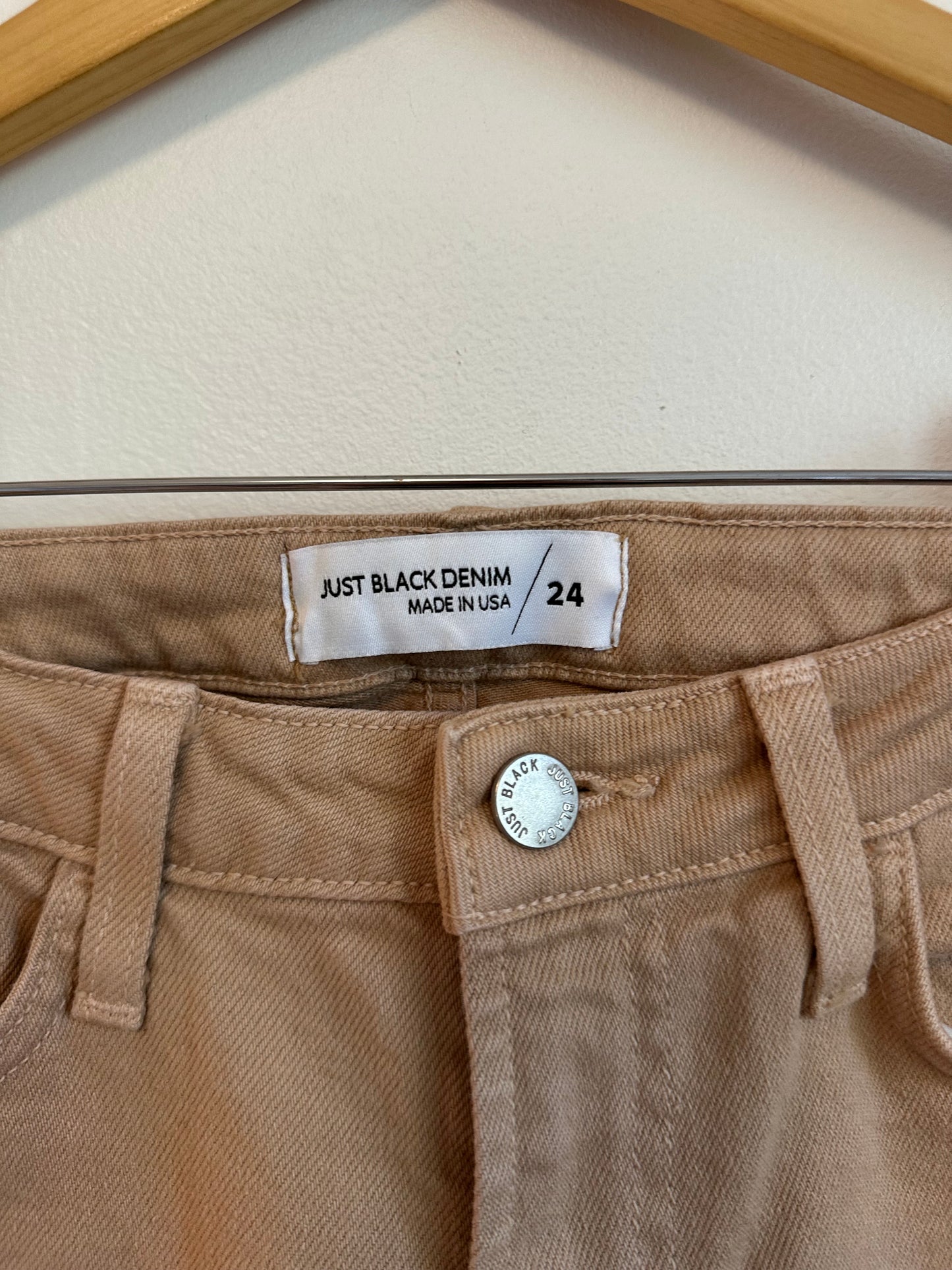 Just Black Denim Straight Leg Tan Jeans | Size 24