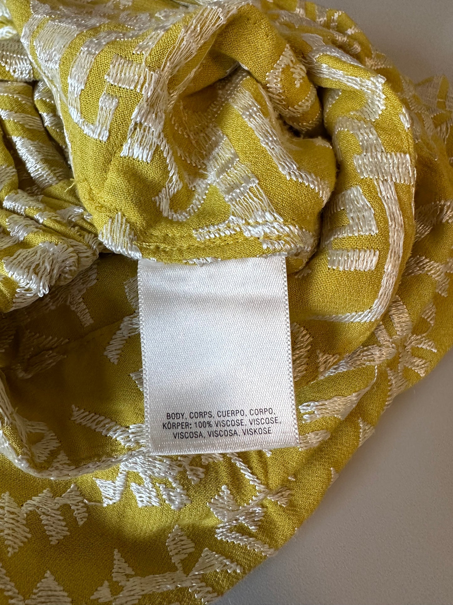 Anthropologie Gold Printed Mini Skirt | Size XS