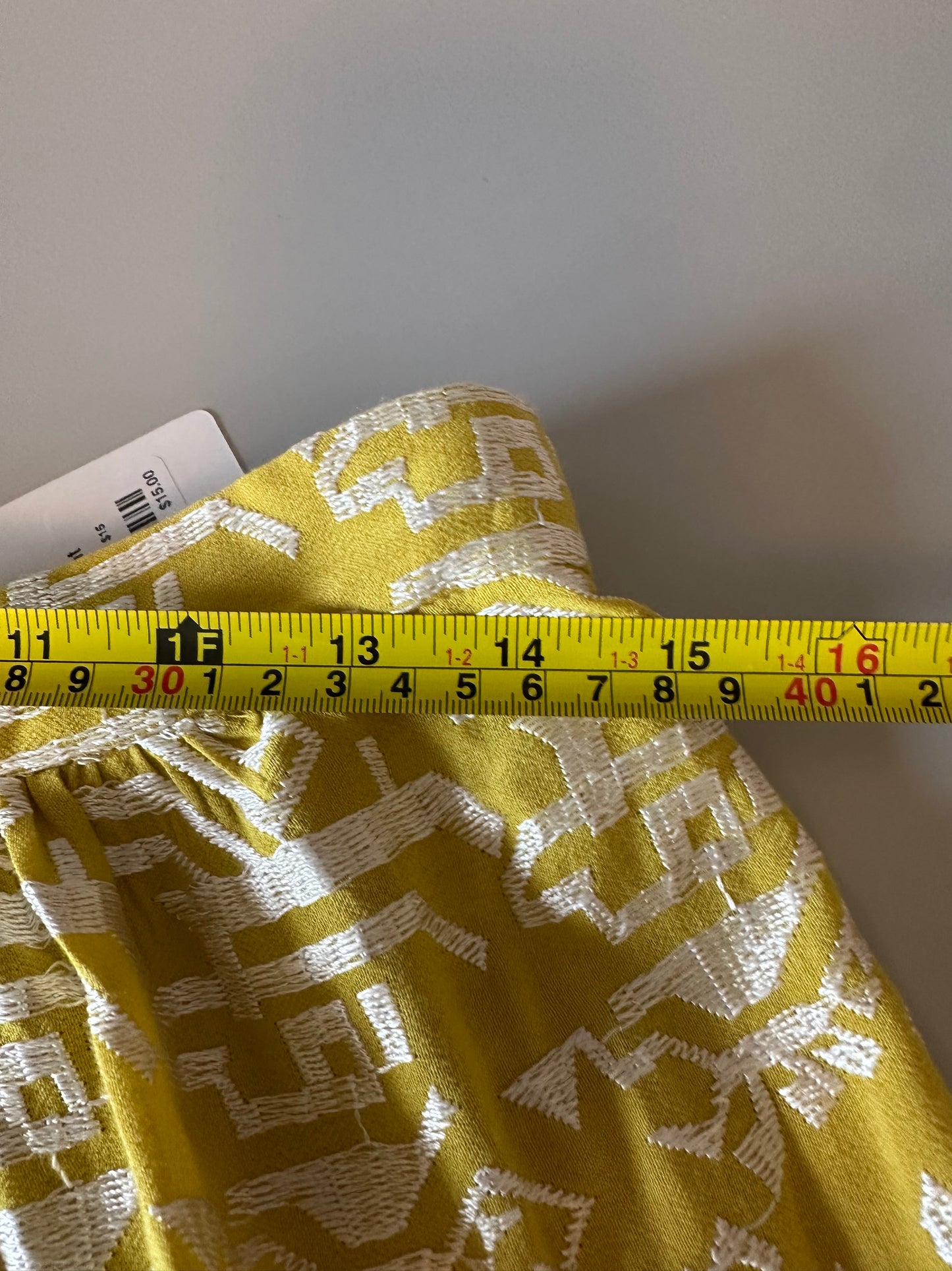 Anthropologie Gold Printed Mini Skirt | Size XS