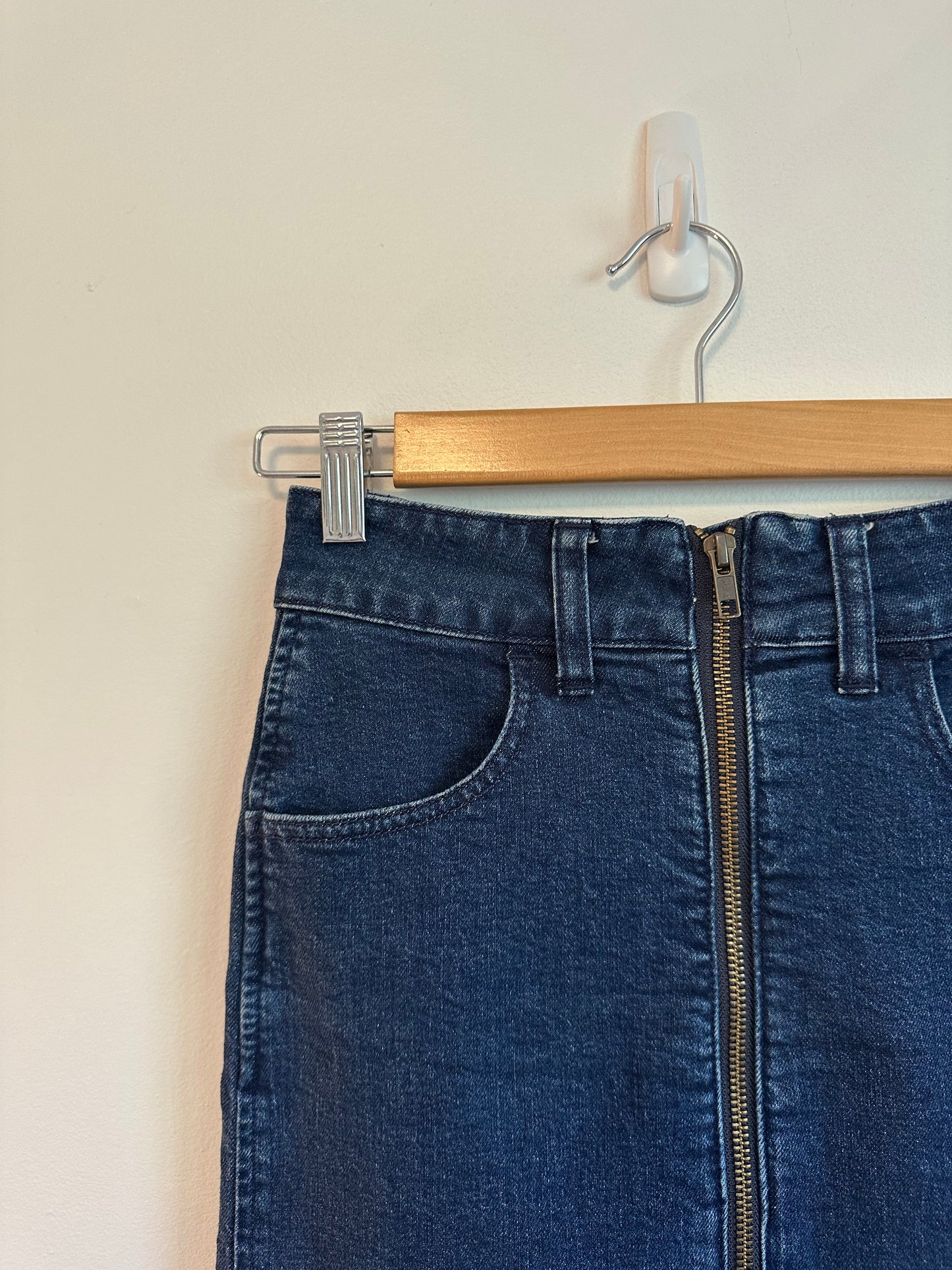Madewell Full Zip Denim Midi Skirt | Size 24