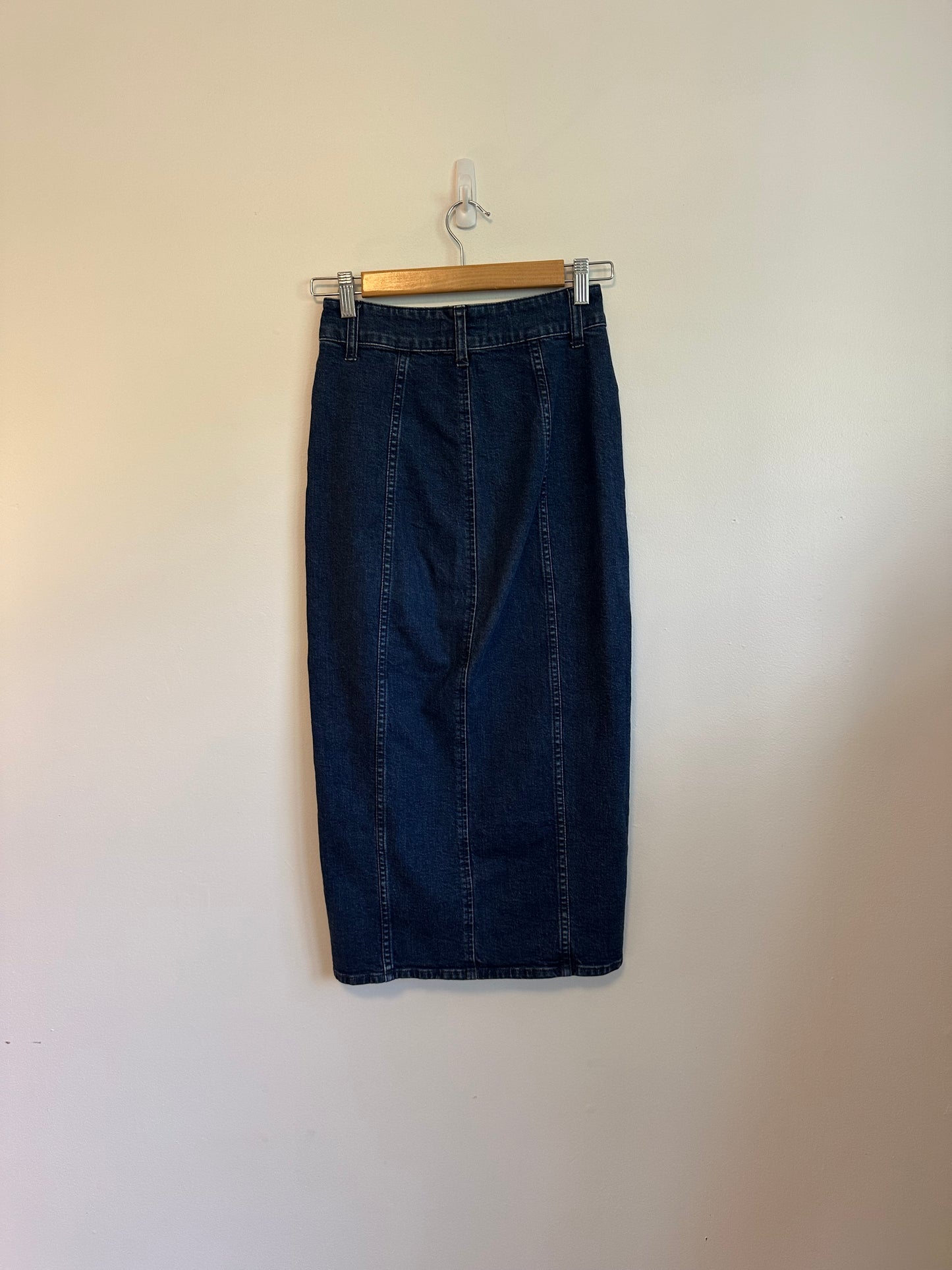 Madewell Full Zip Denim Midi Skirt | Size 24