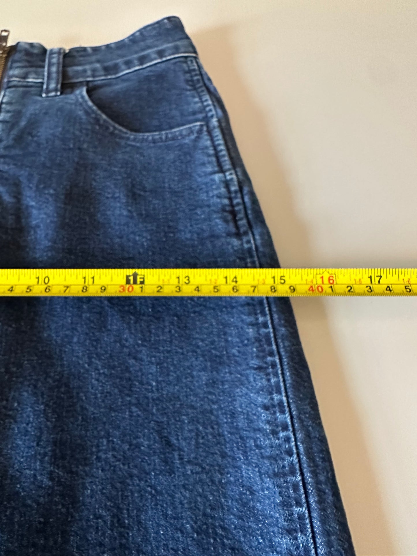 Madewell Full Zip Denim Midi Skirt | Size 24
