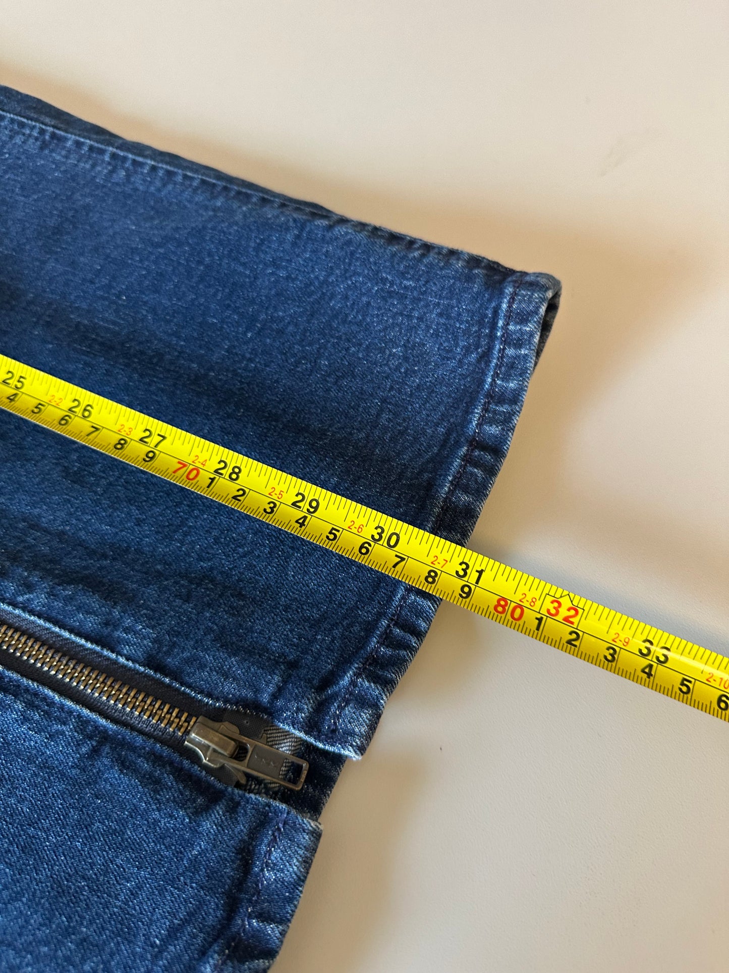 Madewell Full Zip Denim Midi Skirt | Size 24