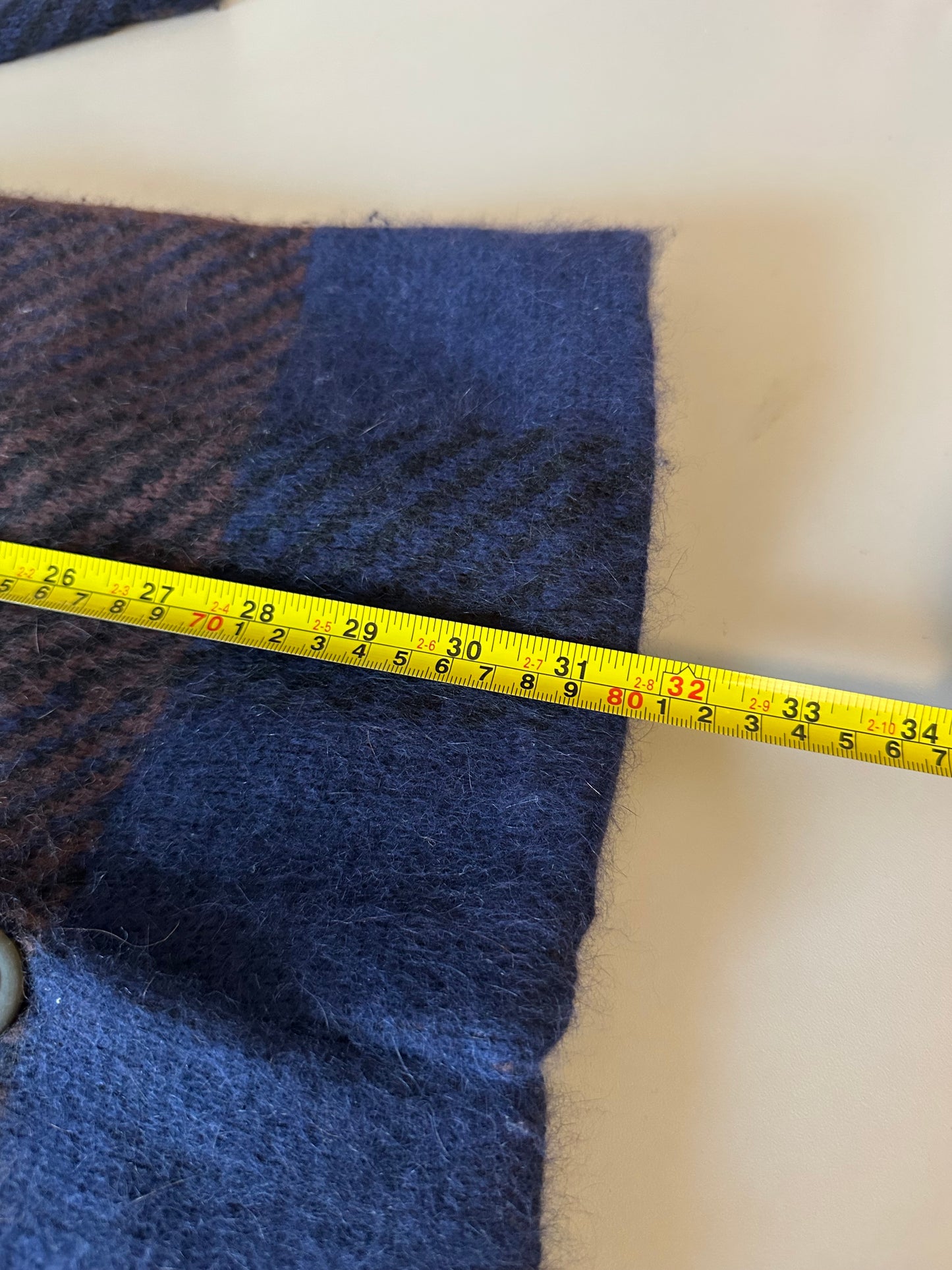 Wallace Vintage Blue Plaid Cardigan Sweater Jacket | Size XS