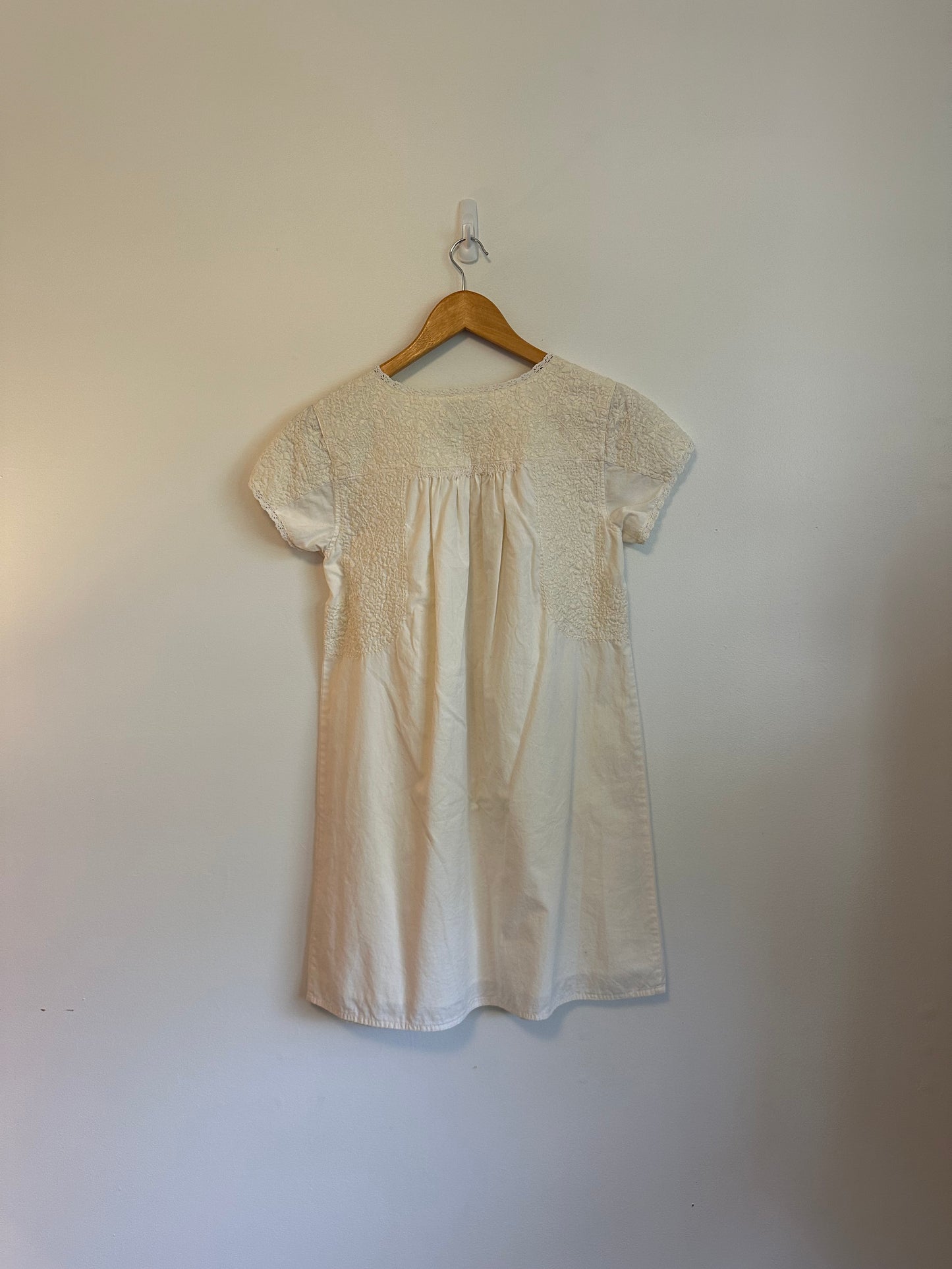 Madewell Embroidered Cotton White Mini Dress | Size XS