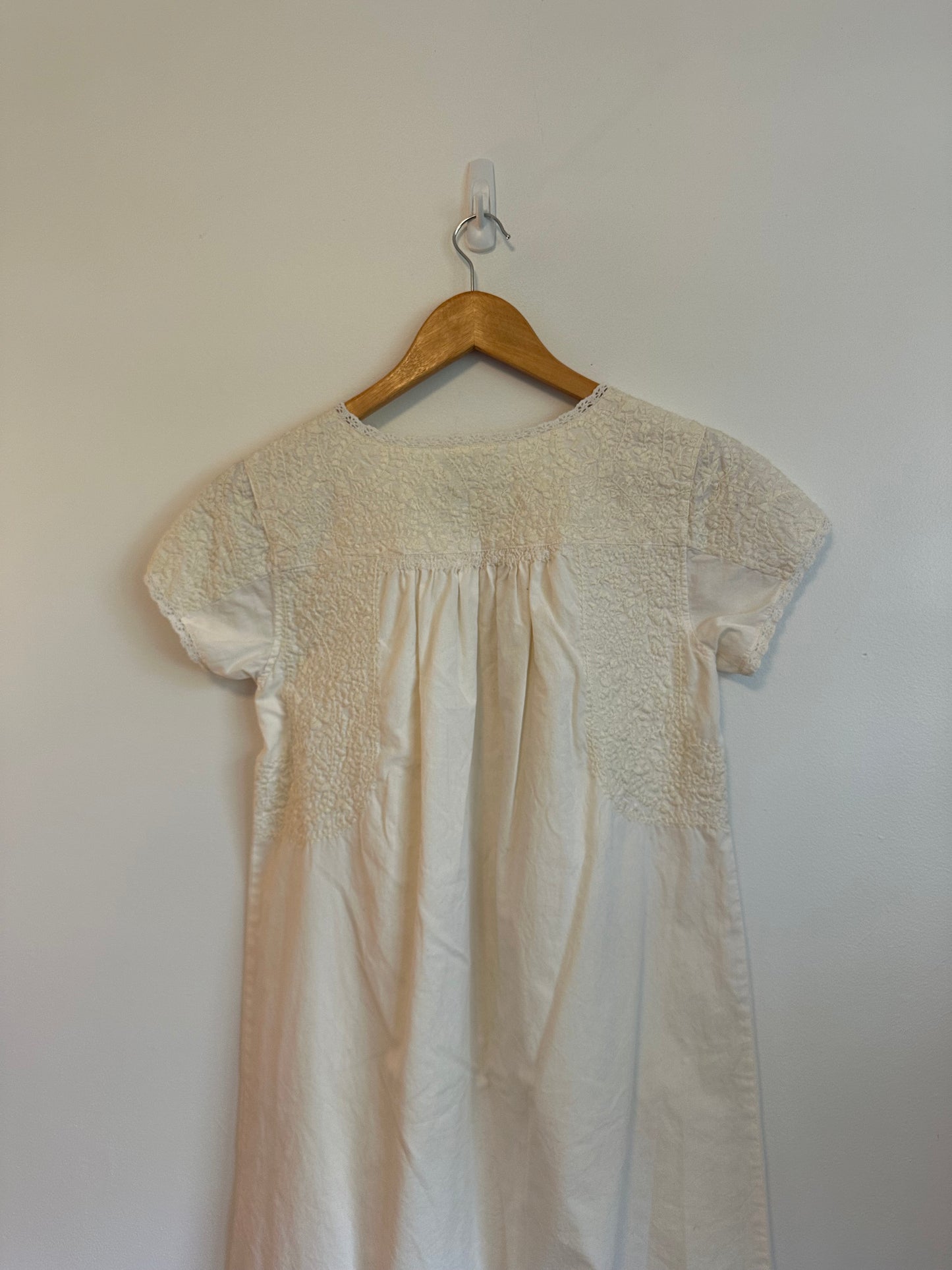 Madewell Embroidered Cotton White Mini Dress | Size XS