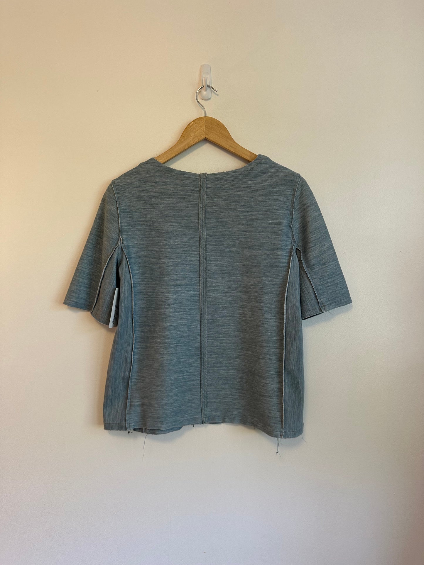 Zoe New York Stretch Denim Short Sleeve Top | Size XS