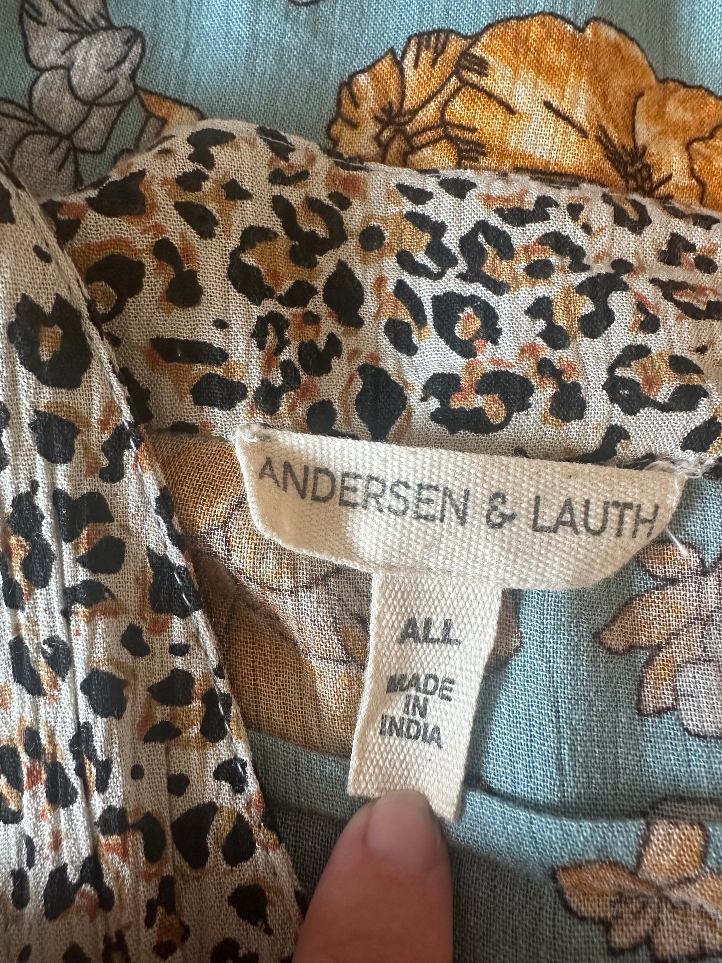 Anthropologie Leopard Trimmed Floral Kimono | One Size