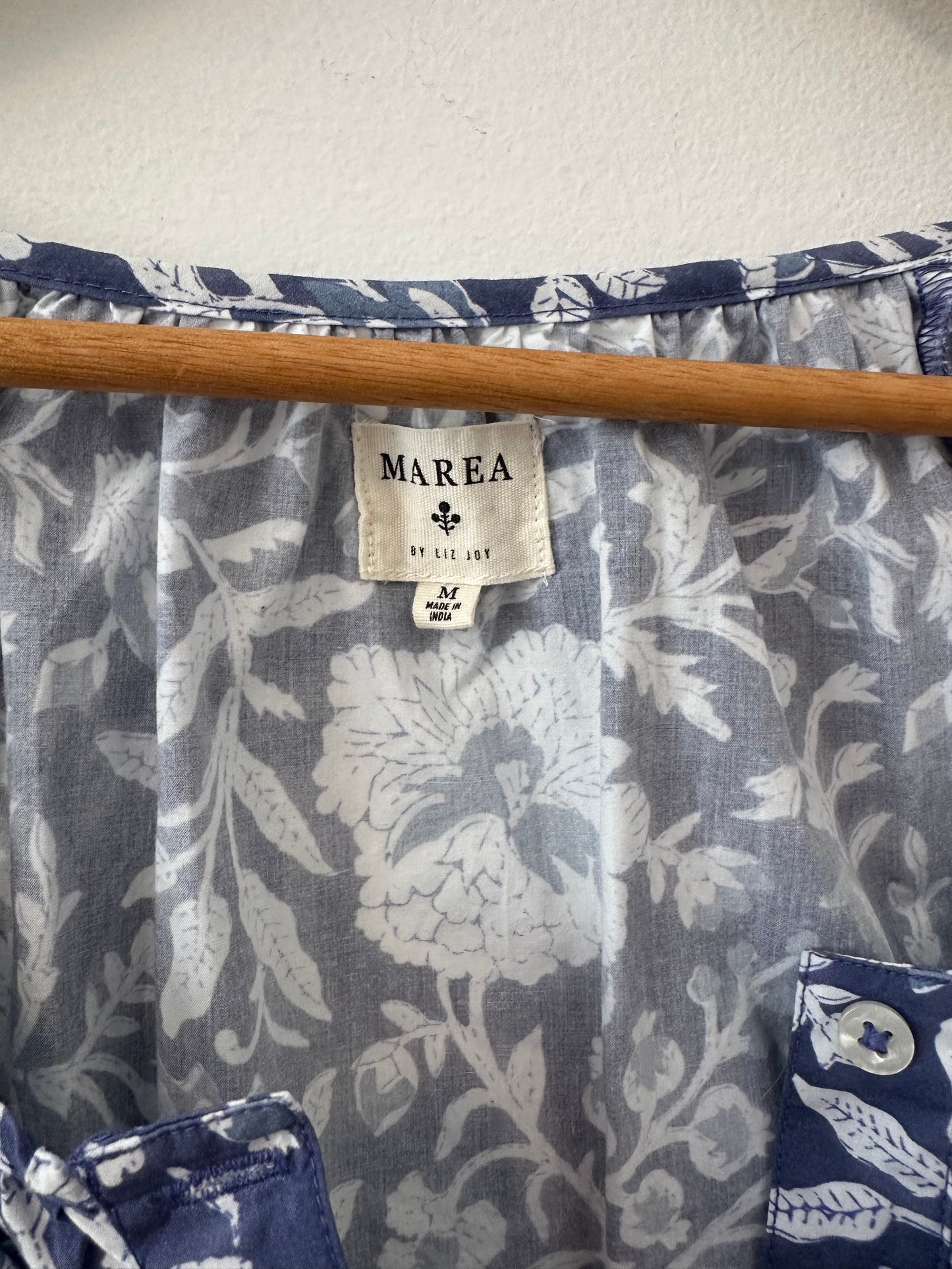 Marea Sophie Top in Blue Floral Print | Size Medium