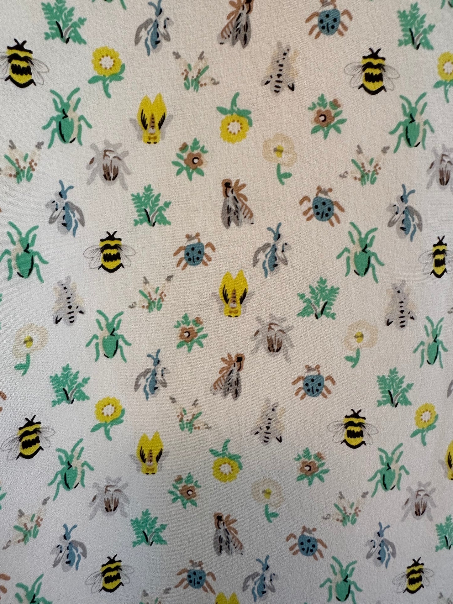 Joie Insect Print Silk Short Sleeve Blouse | Size Small