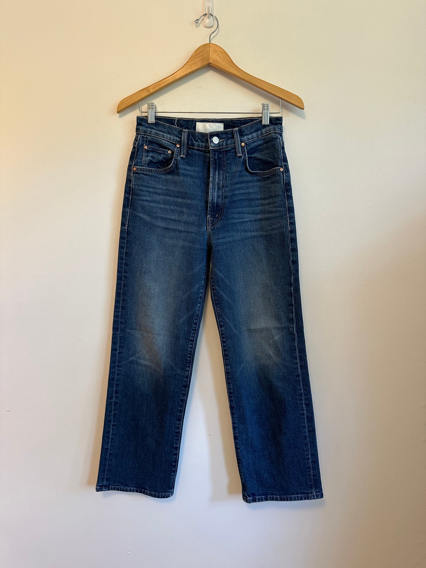 Mother Rambler Zip Ankle Jeans in Let's Wine About It | Size 28