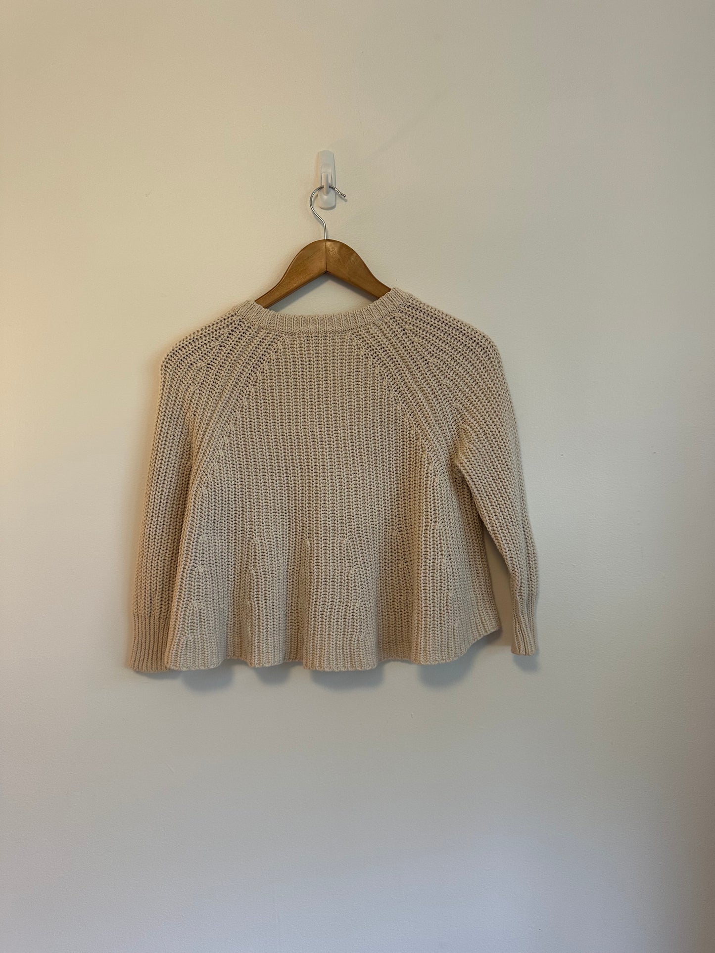 Madewell Cotton Tan Flared Knit Sweater | Size XS