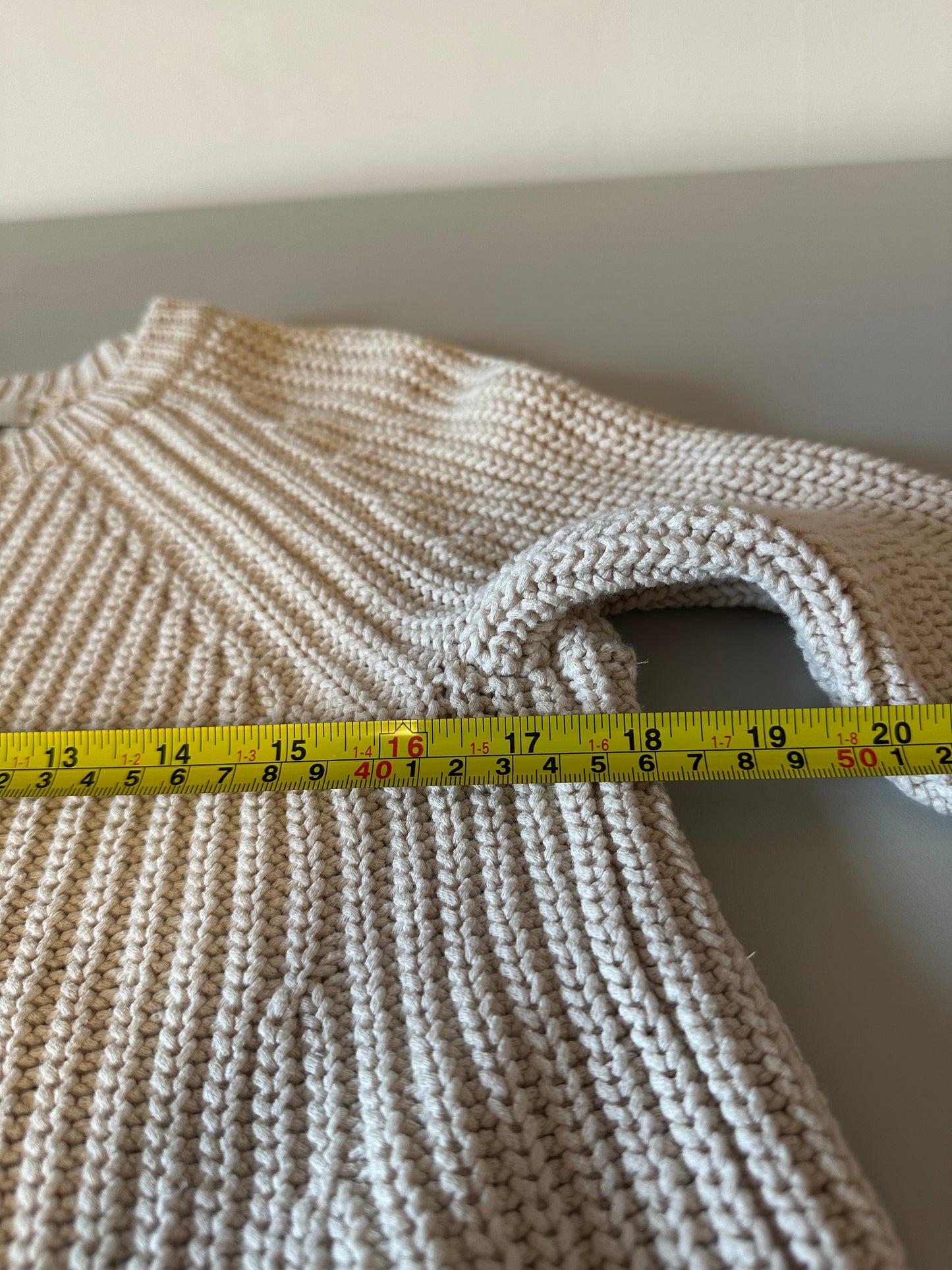 Madewell Cotton Tan Flared Knit Sweater | Size XS