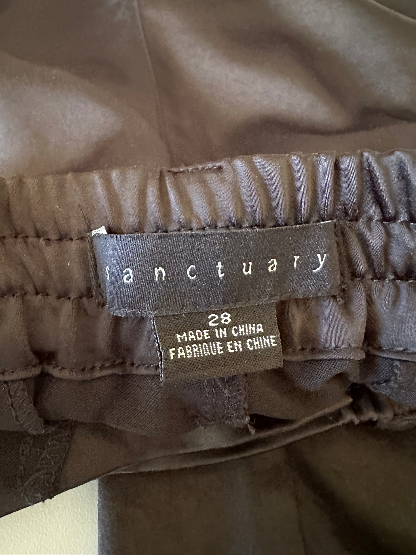 Sanctuary Black Satin Jogger Pants | Size 28