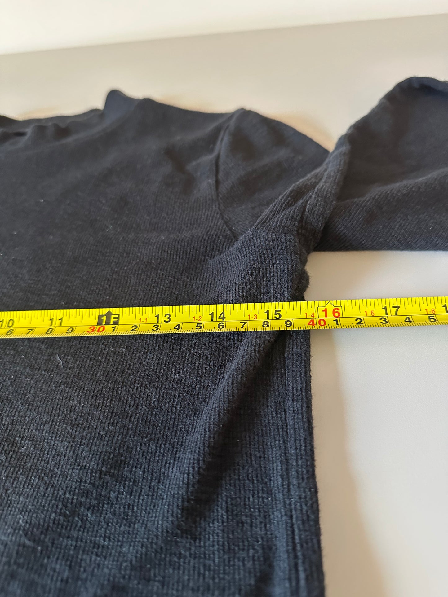 Madewell Black Cotton Waffle Long Sleeve T-Shirt | Size XS
