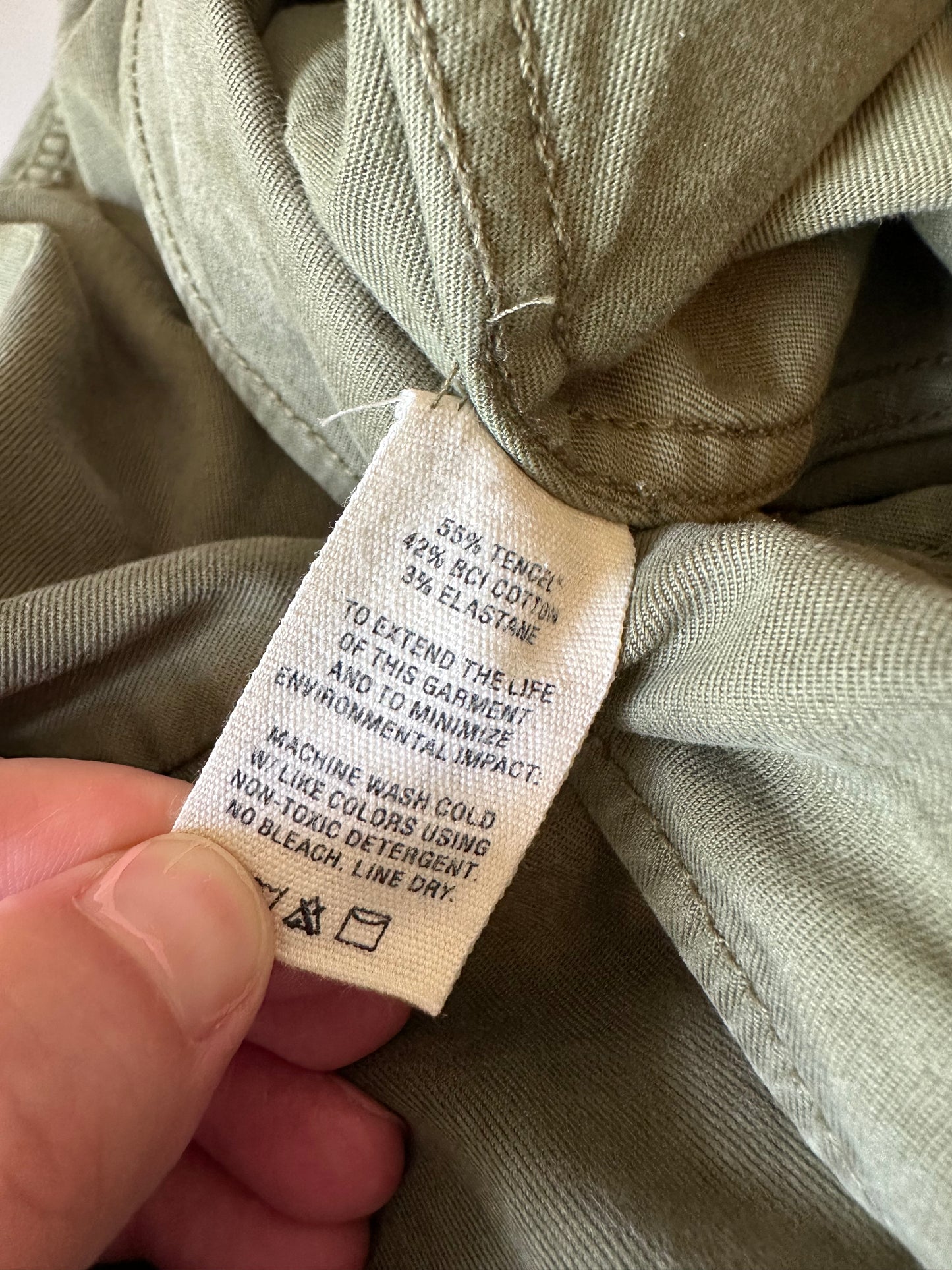 Alex Mill Expedition Jumpsuit in Olive Green Washed Twill | Size Small