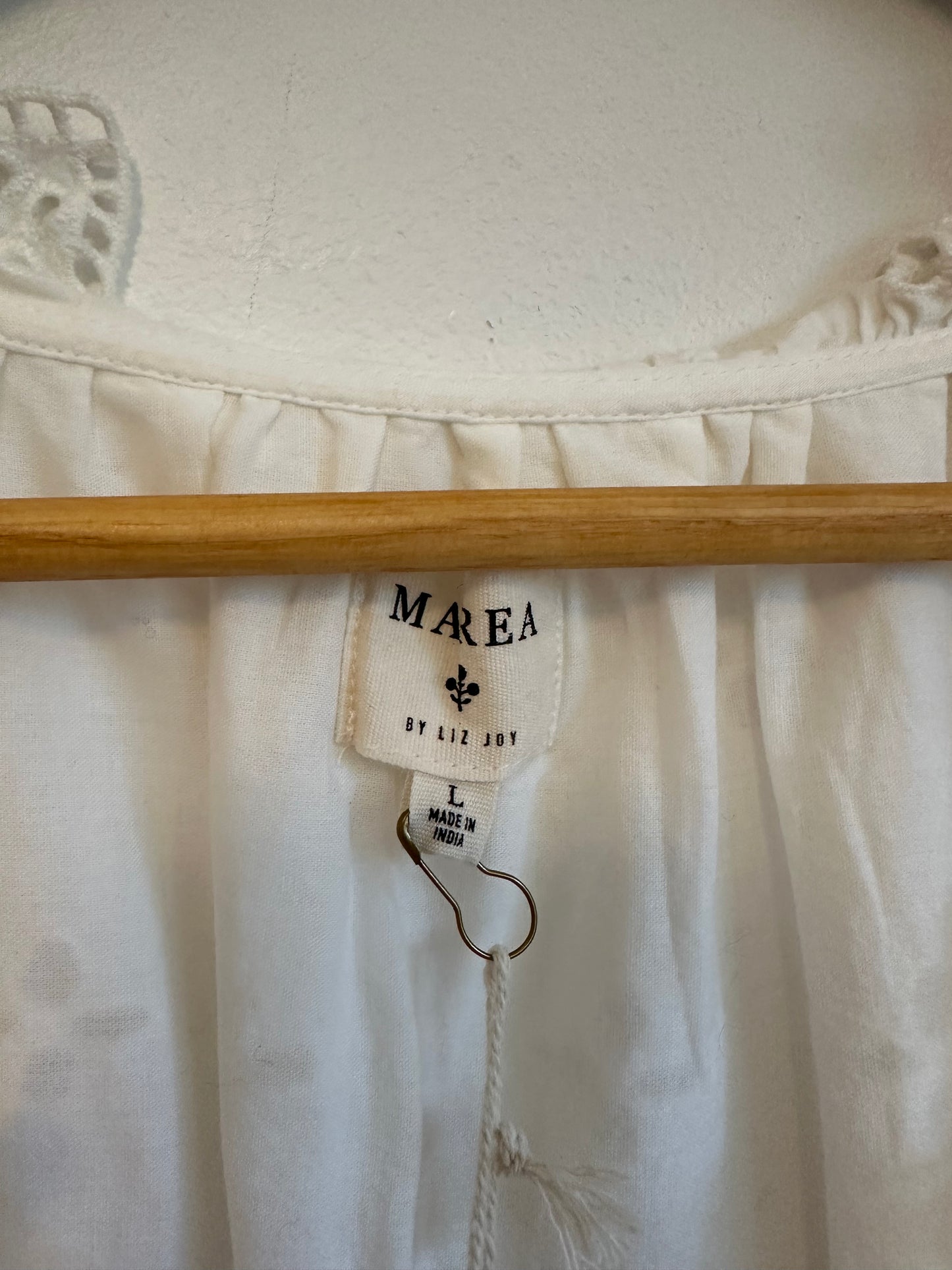 NWT Marea Erin Cotton Eyelet Top in White | Size Large