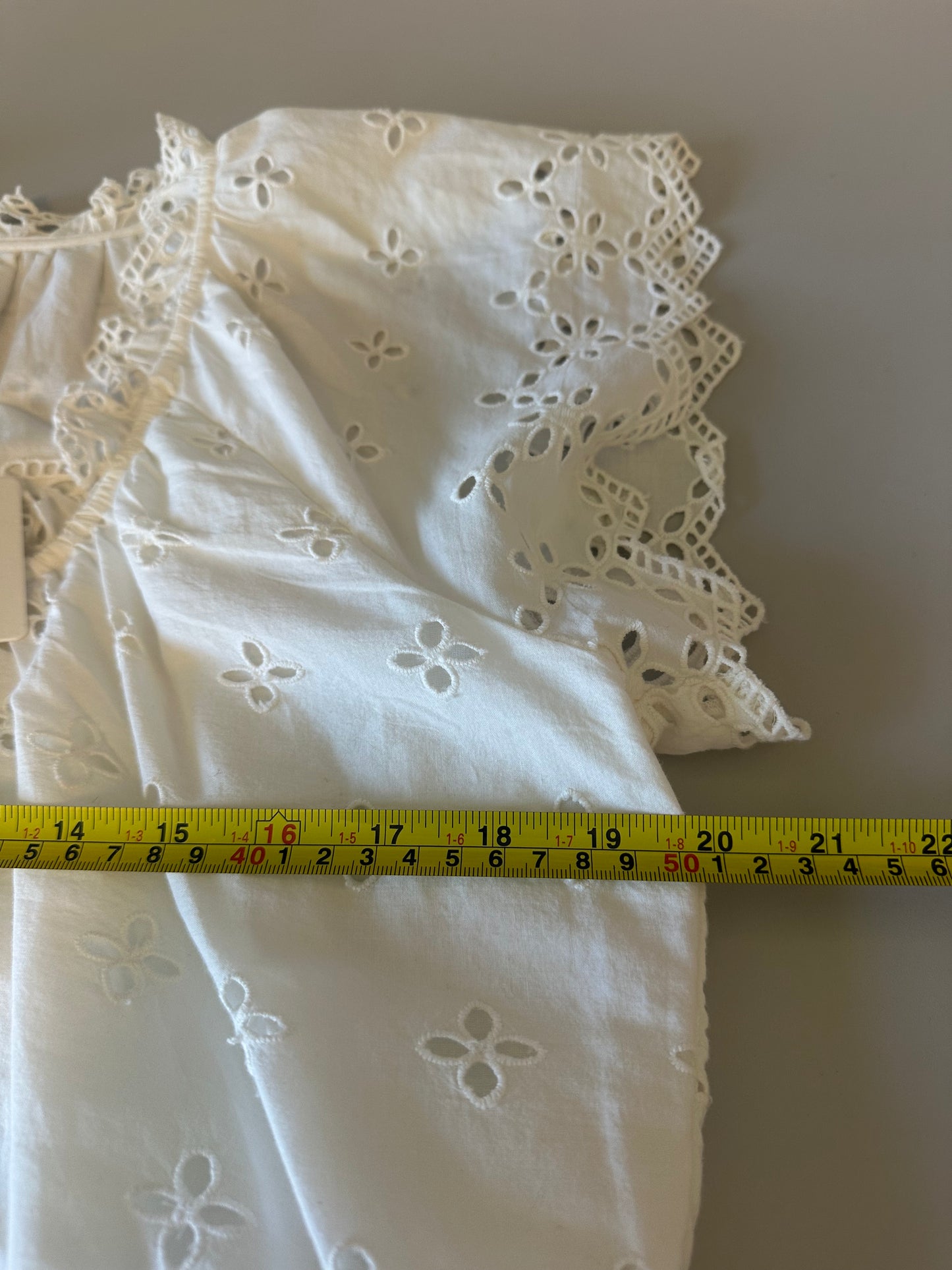 NWT Marea Erin Cotton Eyelet Top in White | Size Large