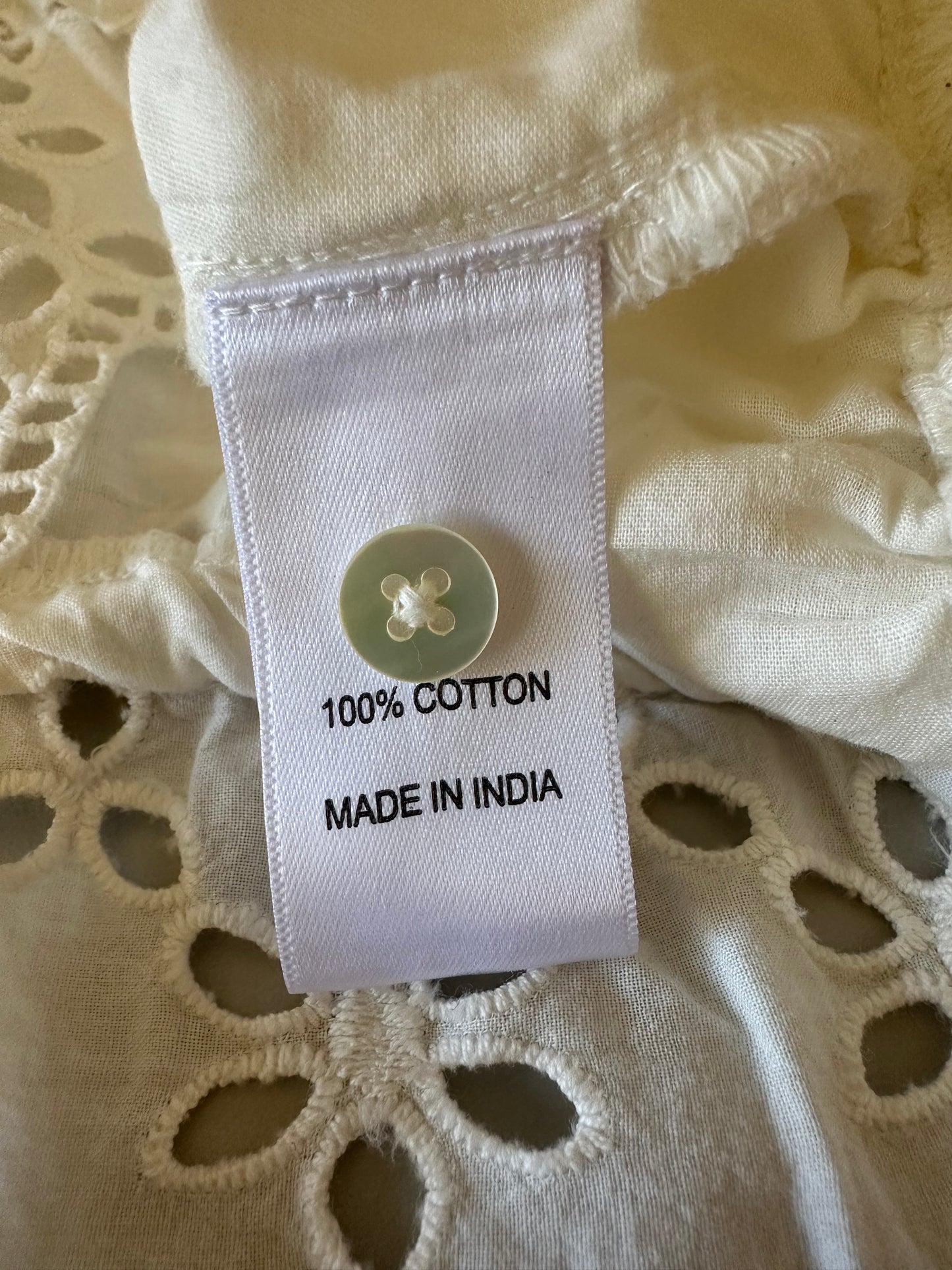 NWT Marea Erin Cotton Eyelet Top in White | Size Large