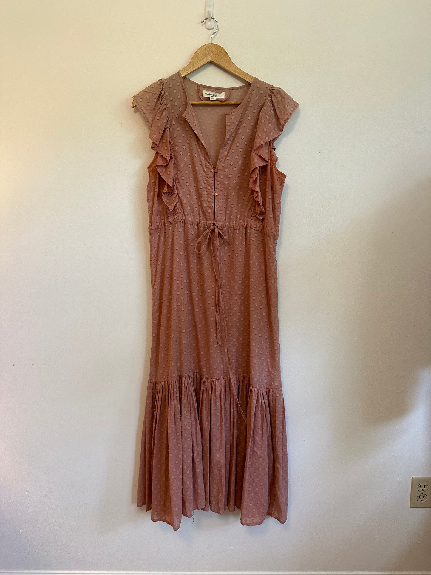 Emerson Fry Cotton Chandra Dress in Muted Clay | Size XS