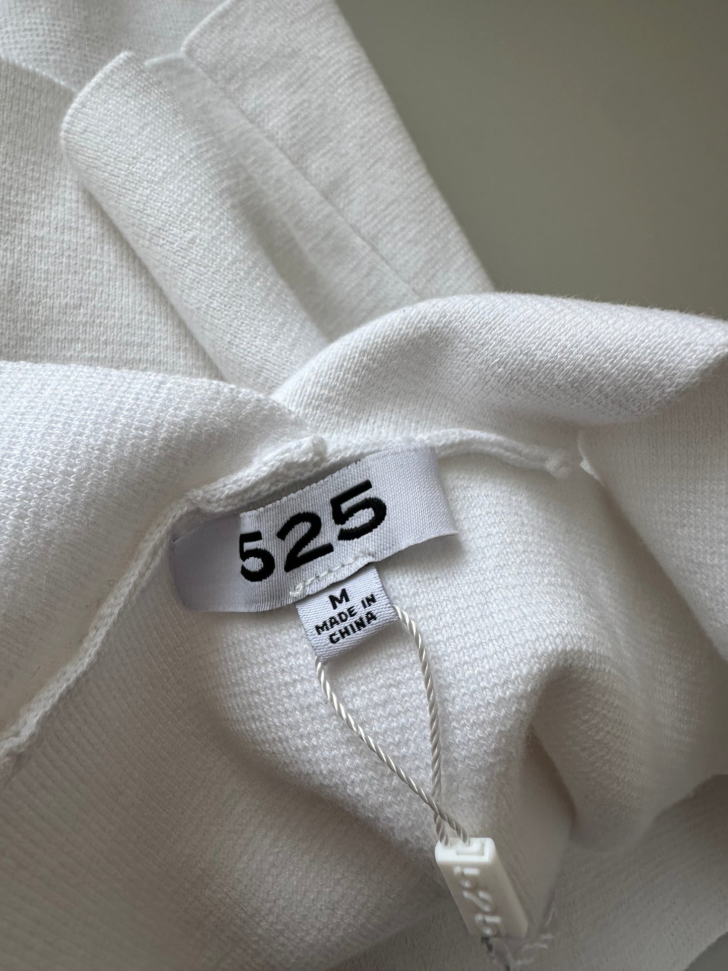 525 America Wide Strap Square Neck Knit Tank Top in Bleach White | Size Medium