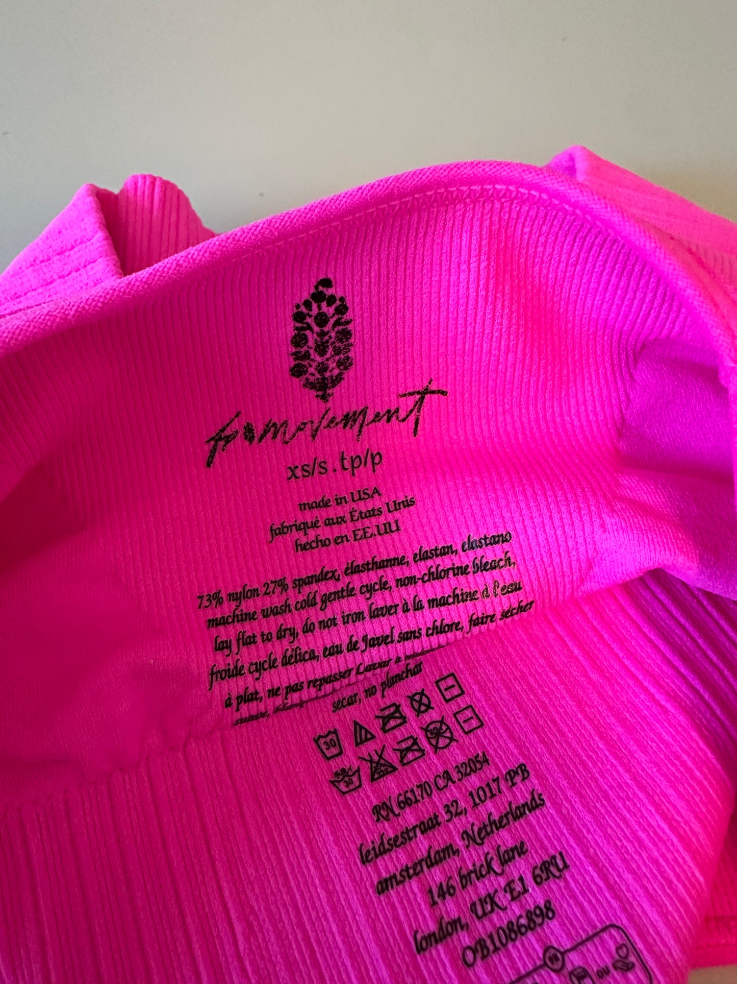 NWT FP Movement by Free People Good Karma Bra in Hot Pink | Size XS/S