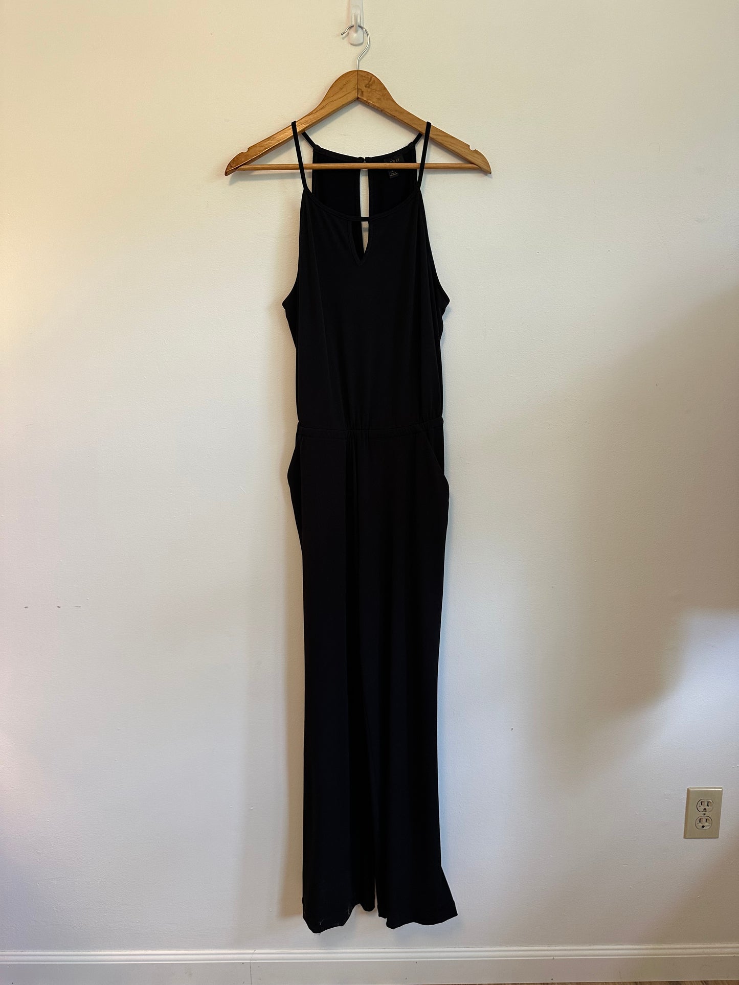 Goldray Wide Leg Jersey Jumpsuit in Black | Size Medium