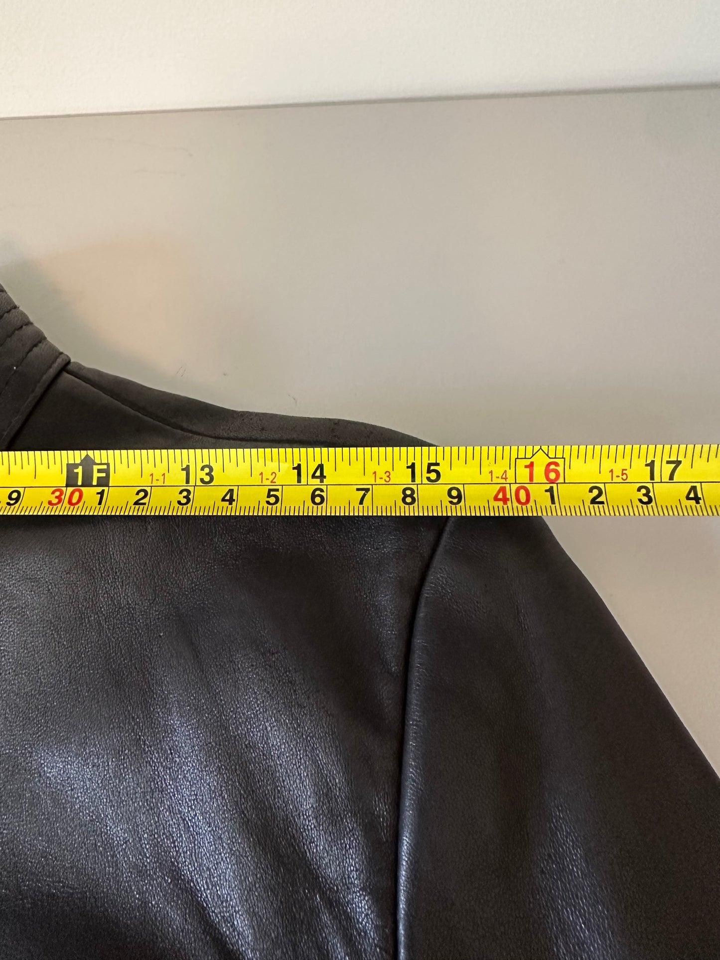 Tommy Hilfiger Black Leather Moto Jacket | Size Medium