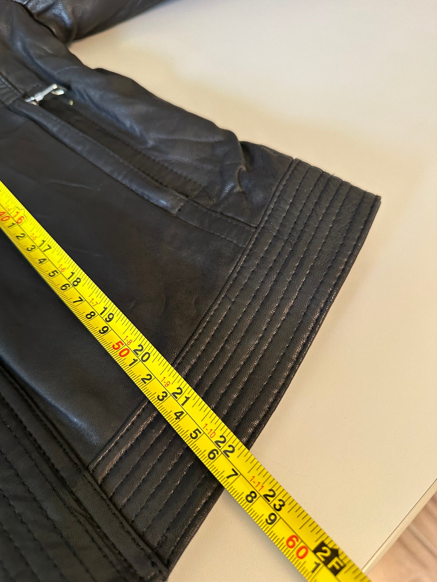 Tommy Hilfiger Black Leather Moto Jacket | Size Medium