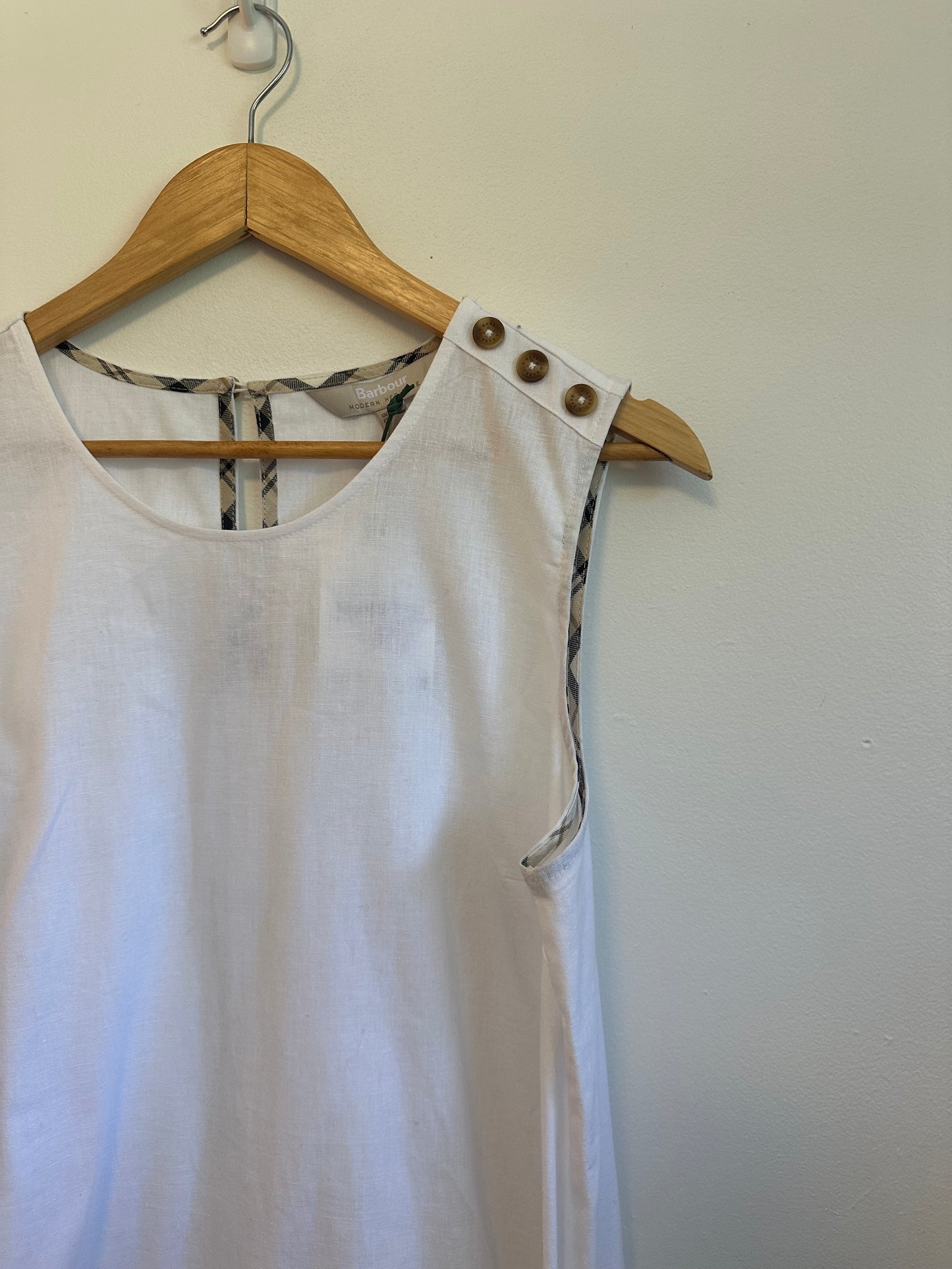NWT Barbour Lucy Mini Dress in White | Size 8