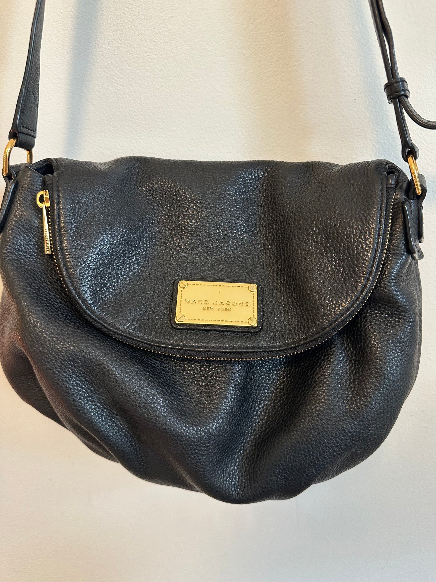 Marc by Marc Jacobs Classic Q Natasha Crossbody Bag in Black Pebbled Leather