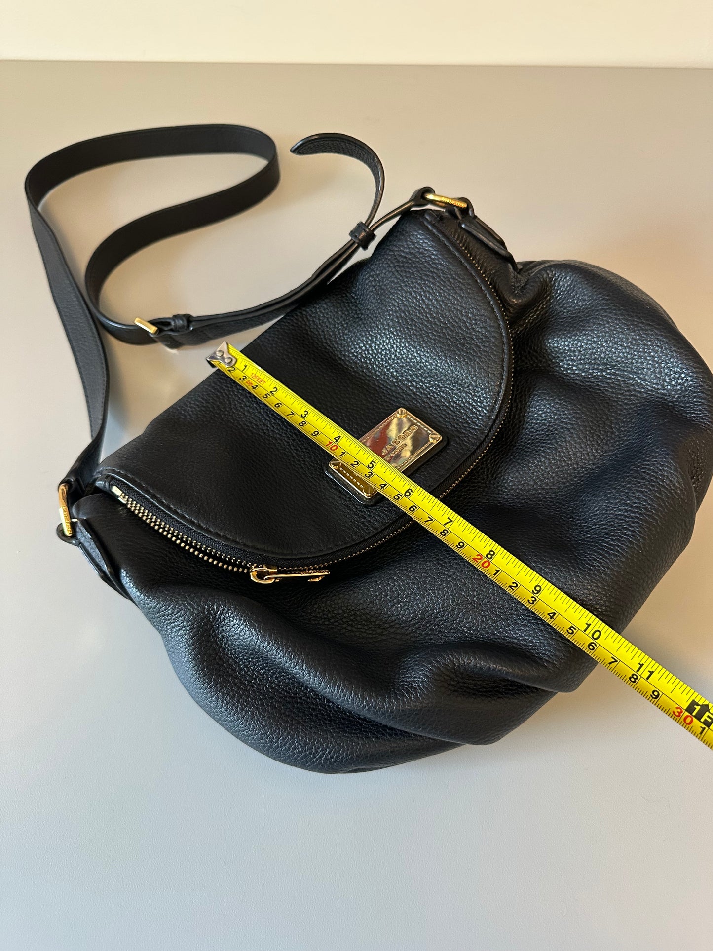 Marc by Marc Jacobs Classic Q Natasha Crossbody Bag in Black Pebbled Leather