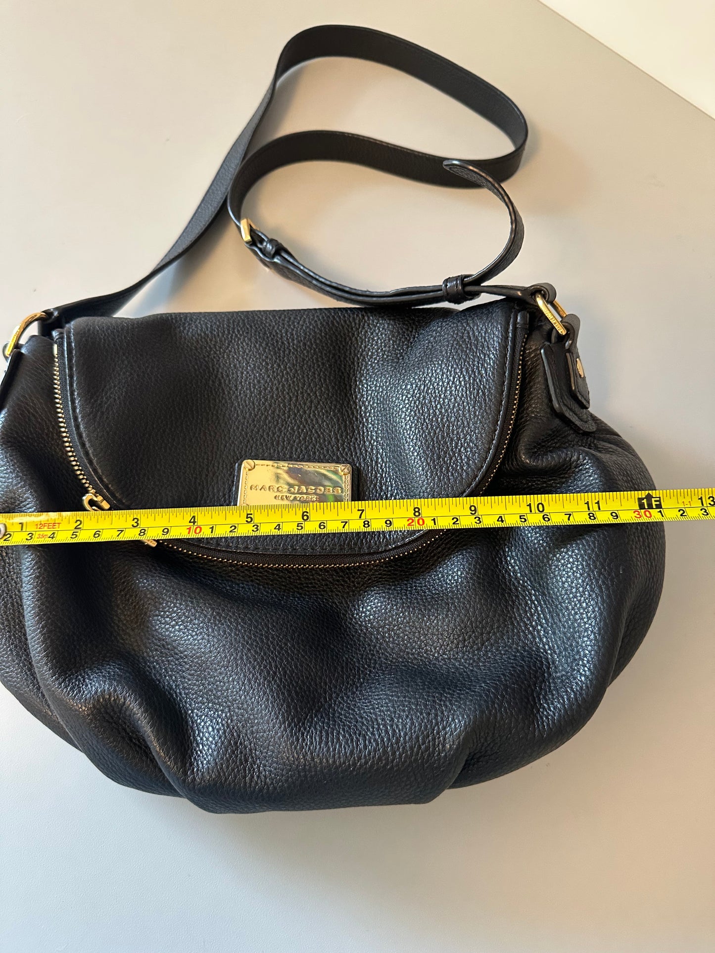 Marc by Marc Jacobs Classic Q Natasha Crossbody Bag in Black Pebbled Leather
