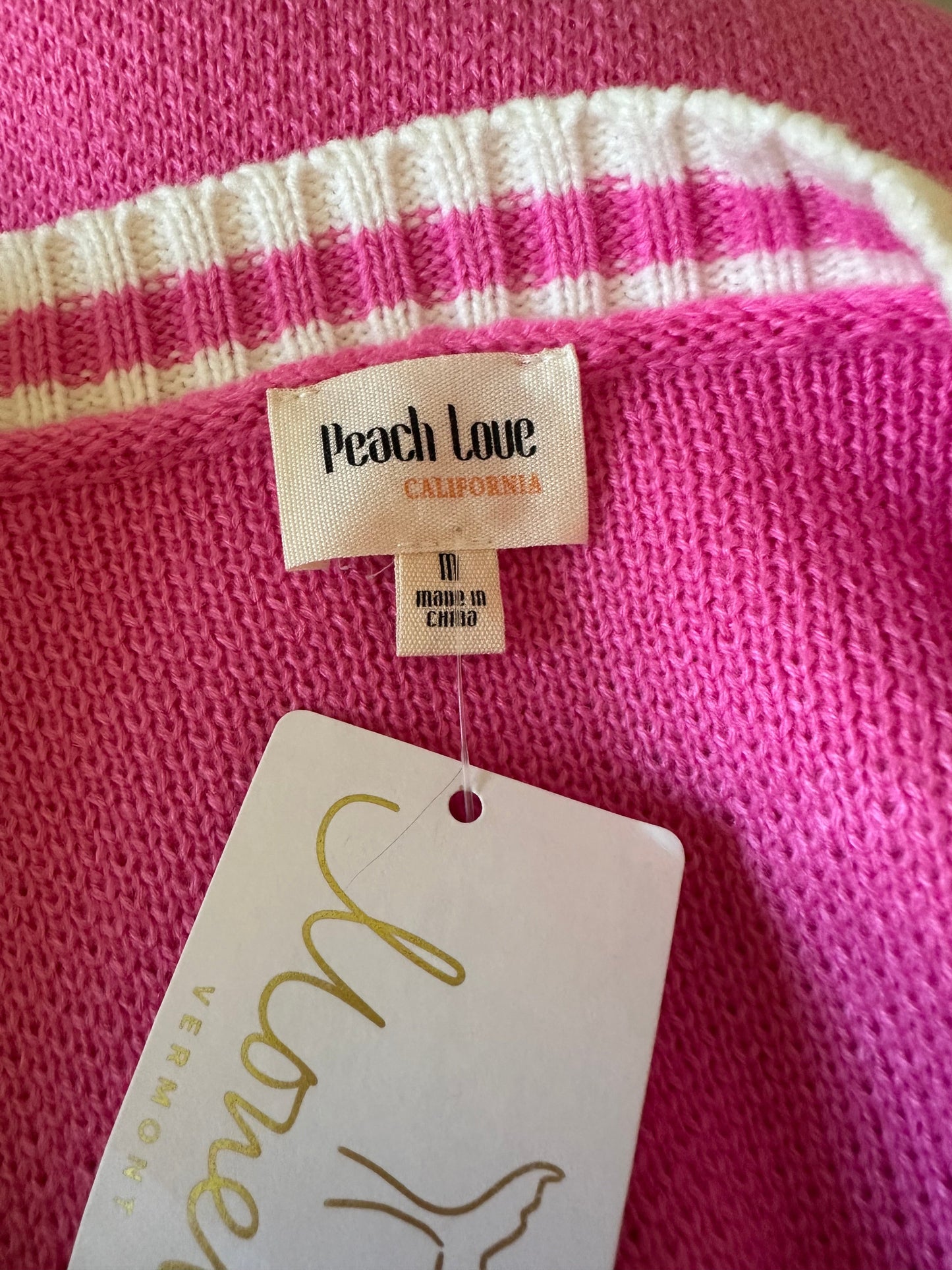 NWT Peach Love Oversized Neon Pink Ski Logo Sweater | Size Medium