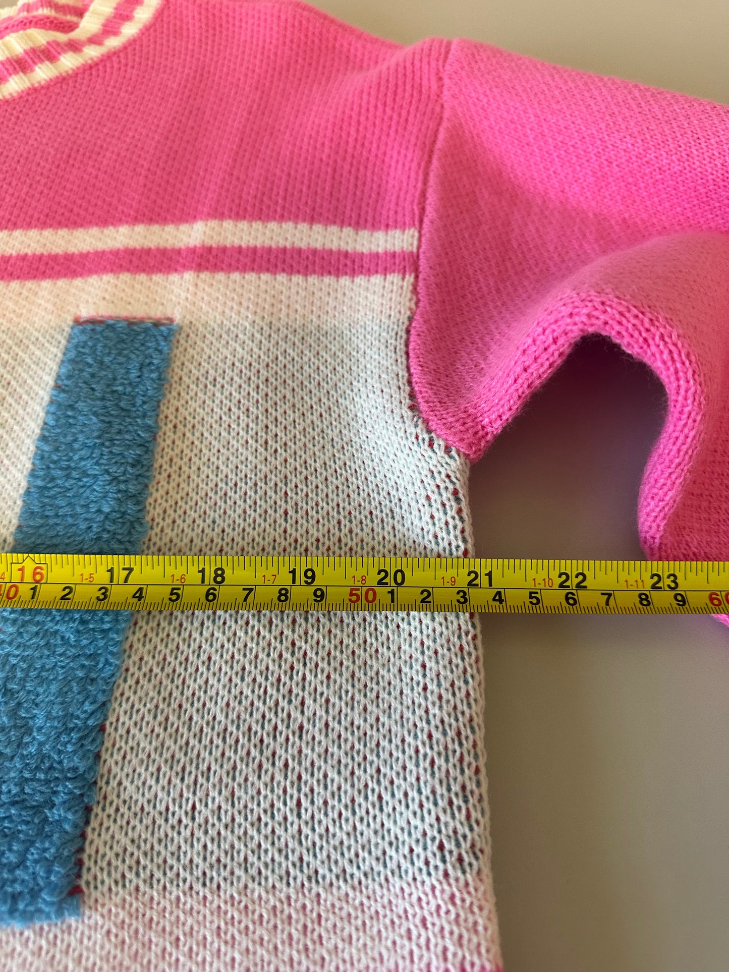 NWT Peach Love Oversized Neon Pink Ski Logo Sweater | Size Medium