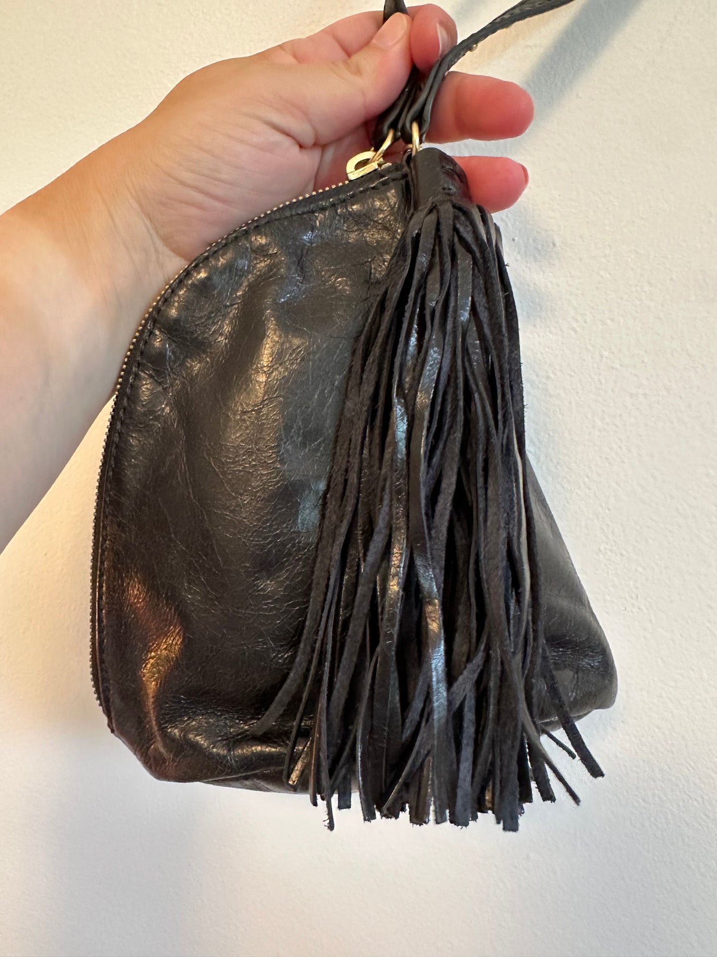 Hobo Twilight Leather Wristlet Clutch in Black