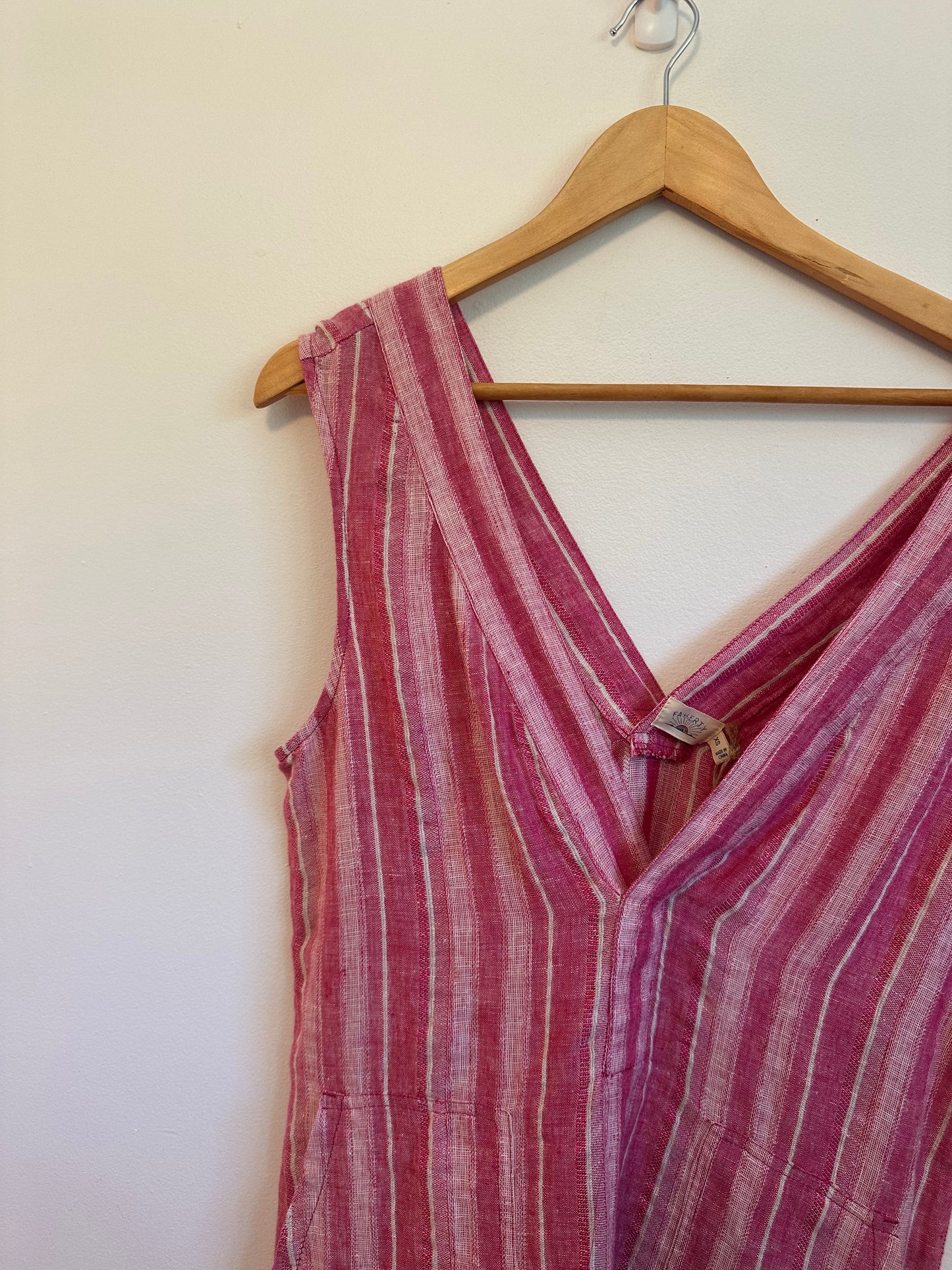 NWT Faherty Azure Linen Dress in Granita Stripe | Size XS