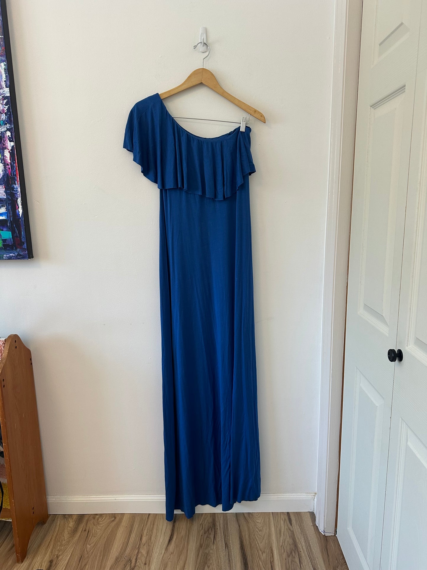 Rachel Pally Carlita One Shoulder Ruffle Maxi Dress | Size Medium