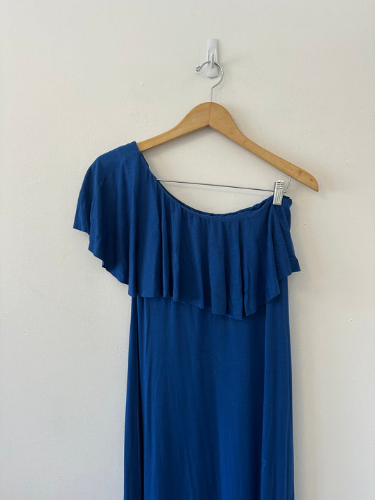 Rachel Pally Carlita One Shoulder Ruffle Maxi Dress | Size Medium